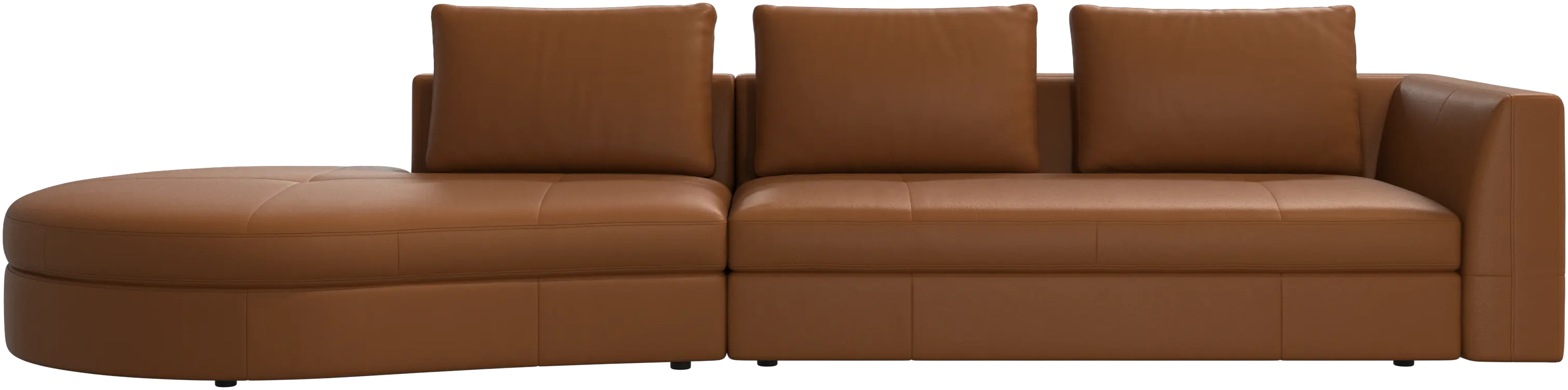 Bergamo sofa with round lounging unit, left