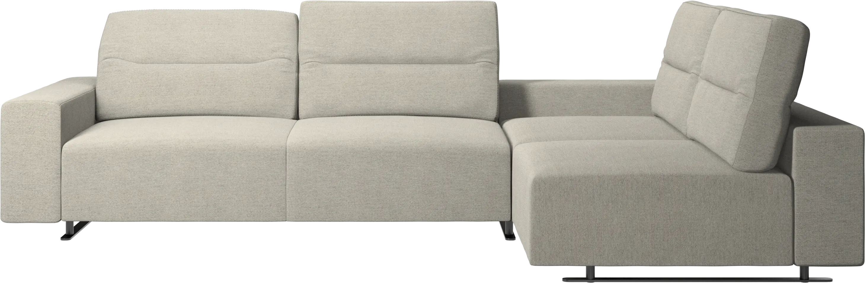 Hampton corner sofa with adjustable back and storage on left side