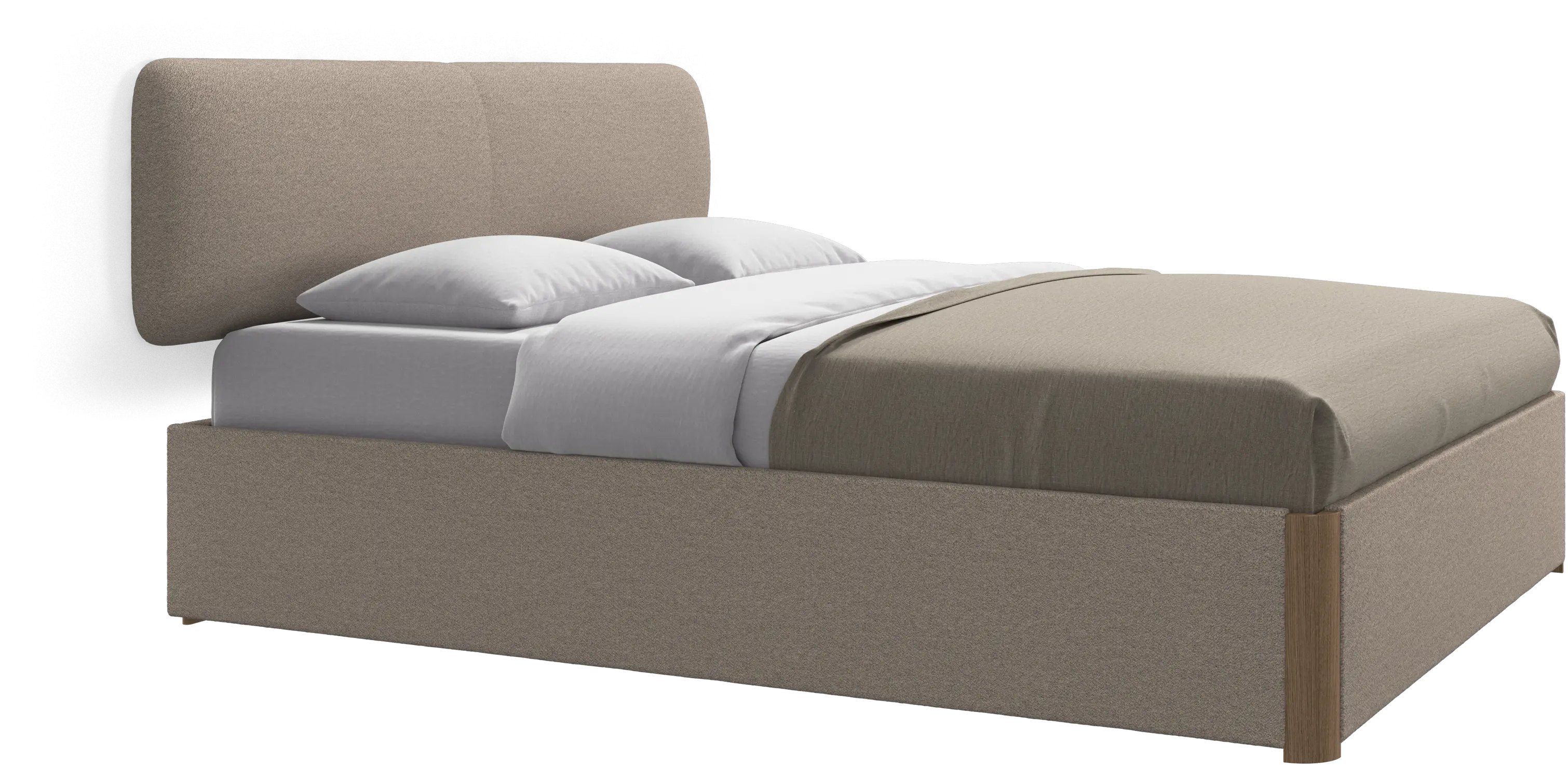 Element bed, wall-mounted headboard, with slats and storage solution, excl. mattress