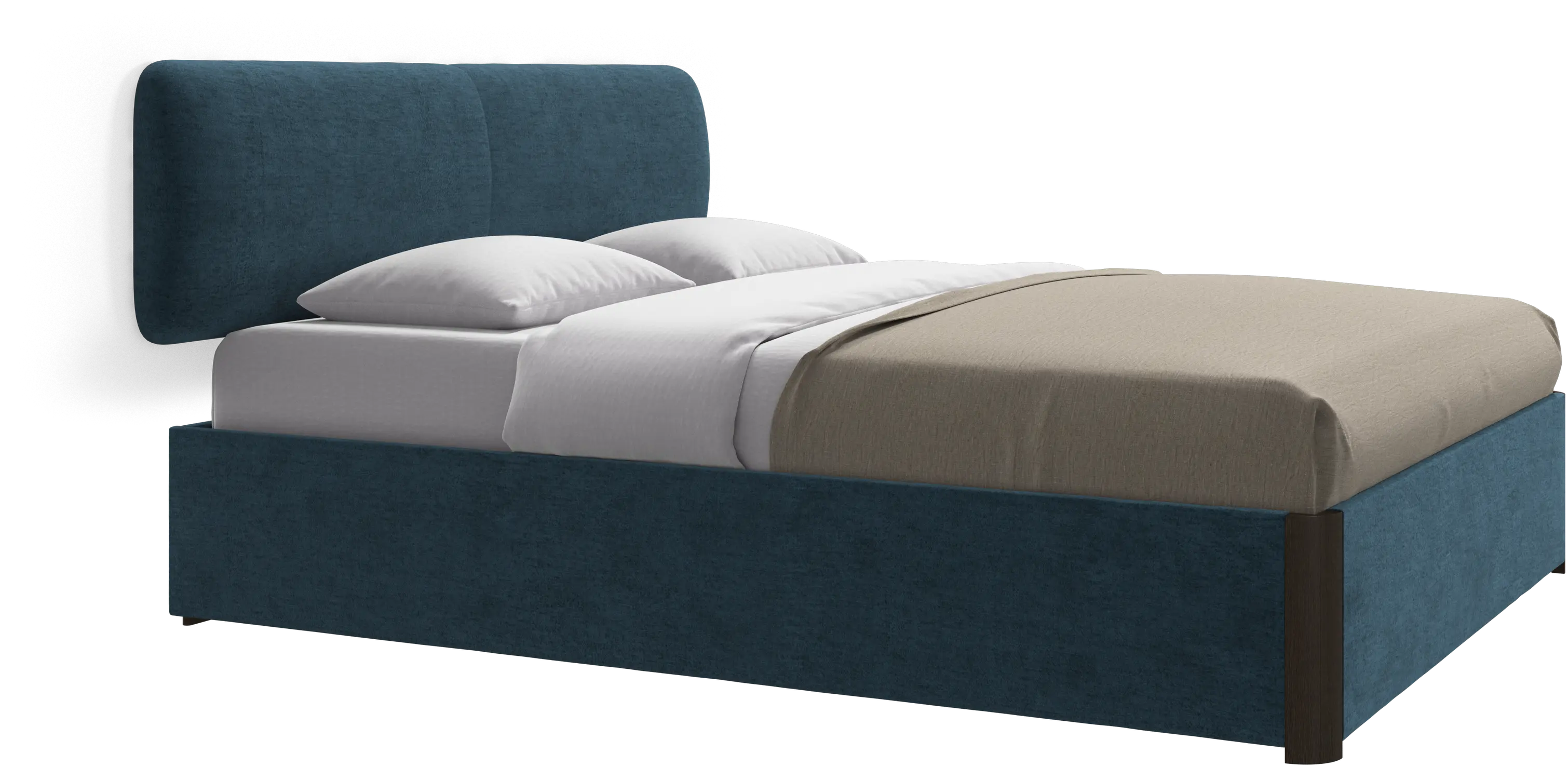 Element bed, wall-mounted headboard, with slats and storage solution, excl. mattress