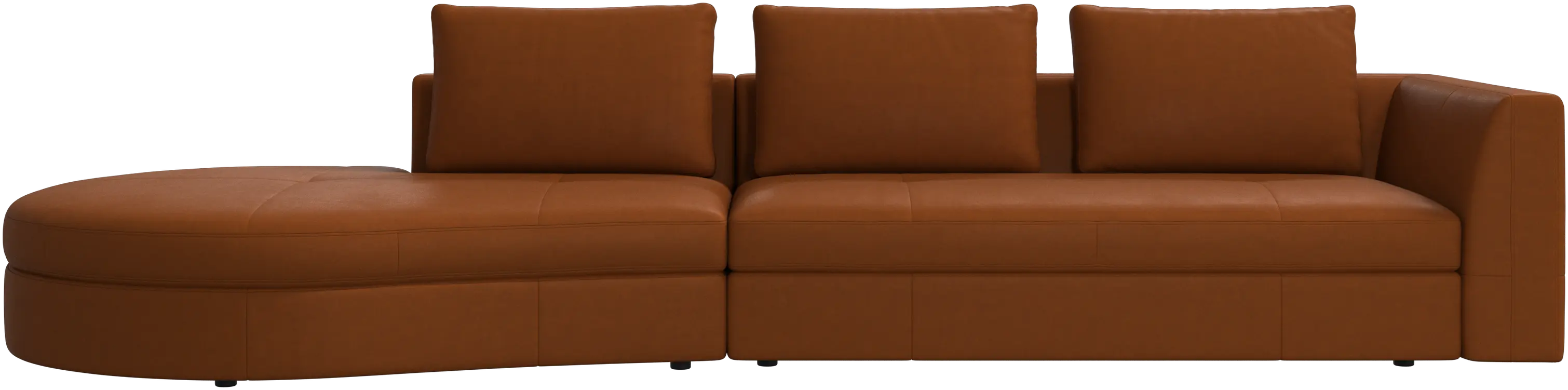 Bergamo sofa with round lounging unit, left
