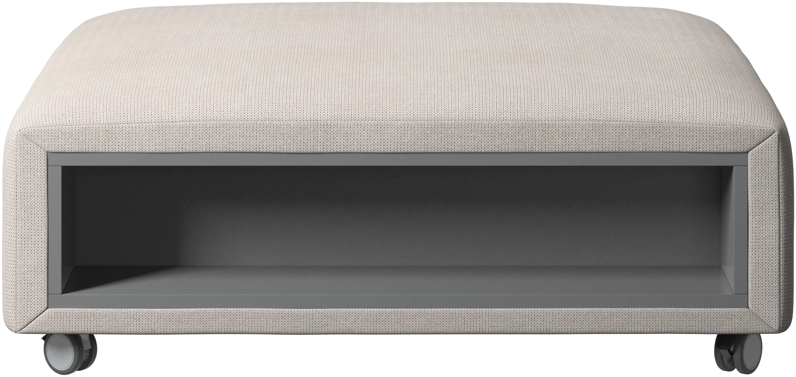 Hampton footstool on wheels with storage left and right sides