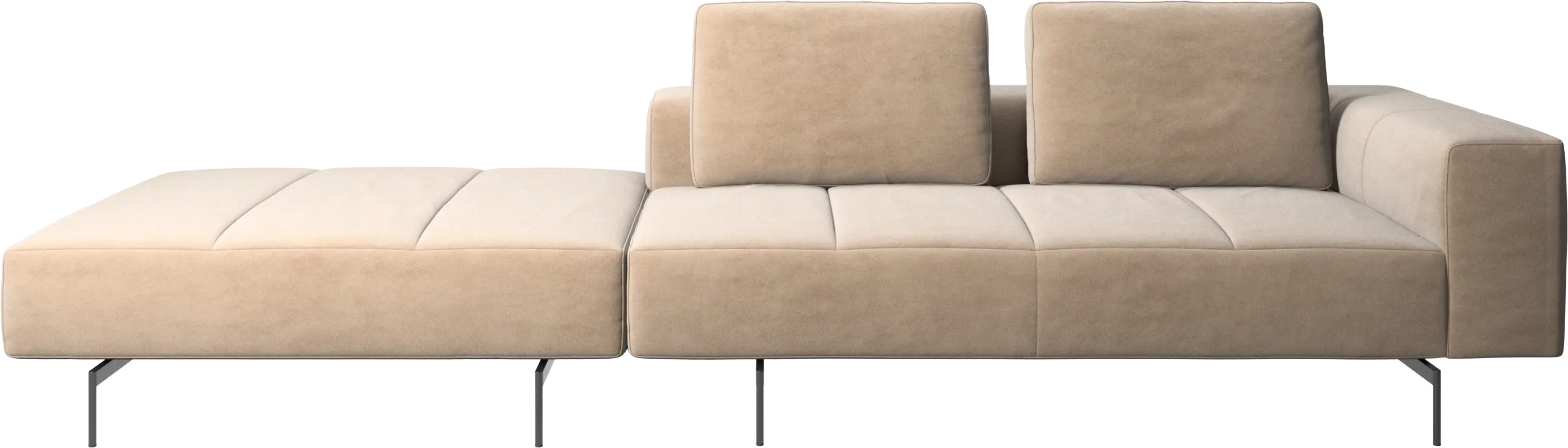 Amsterdam sofa with pouf on right side
