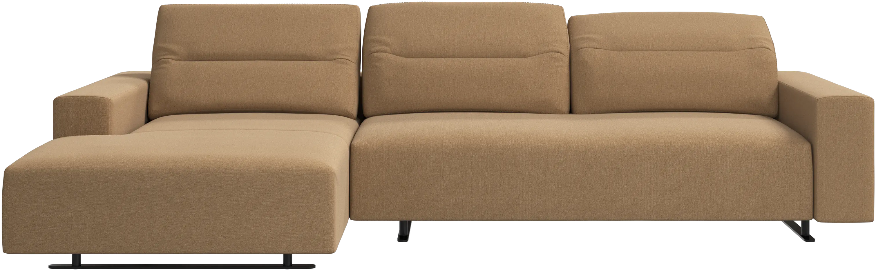 Hampton sofa with adjustable back and resting unit left side, storage right side