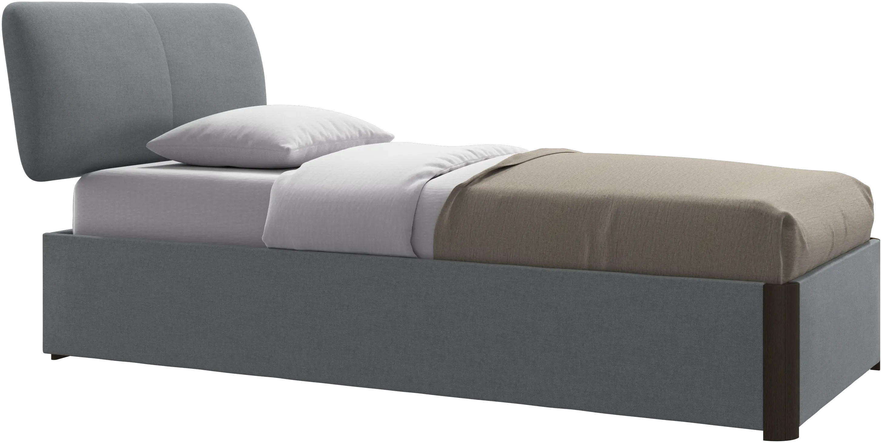 Element bed, bed-mounted headboard, with slats and storage solution, excl. mattress
