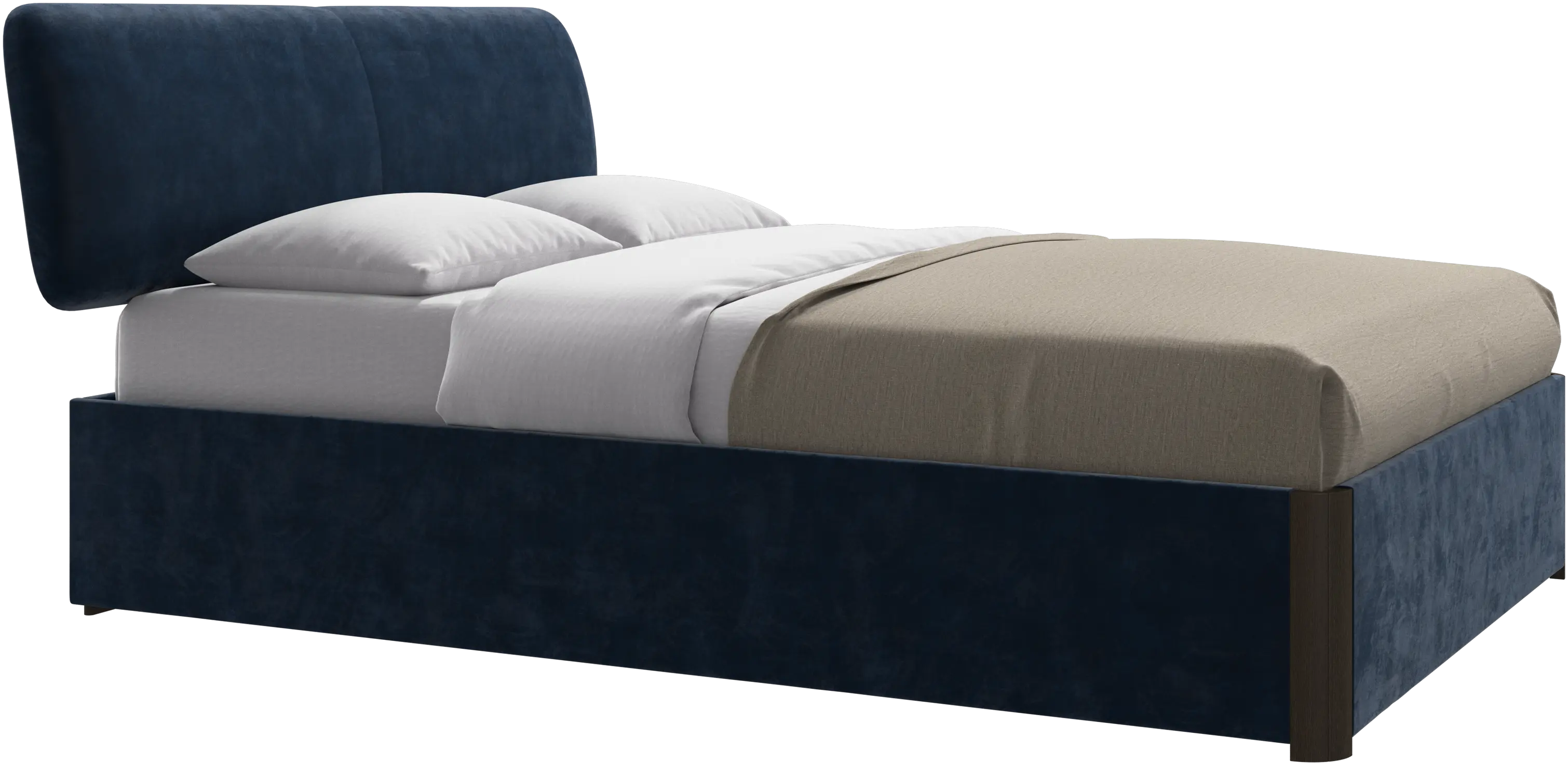 Element bed, bed-mounted headboard, with slats and storage solution, excl. mattress