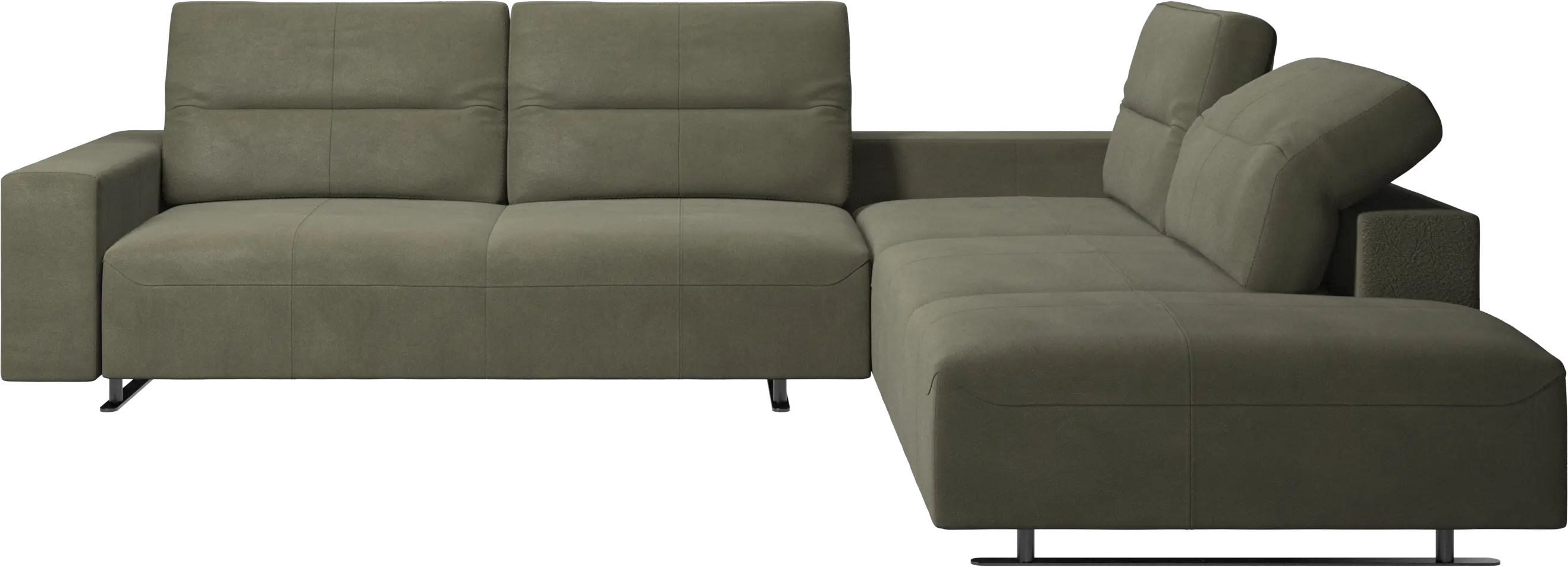 Hampton corner sofa with adjustable back and lounging unit