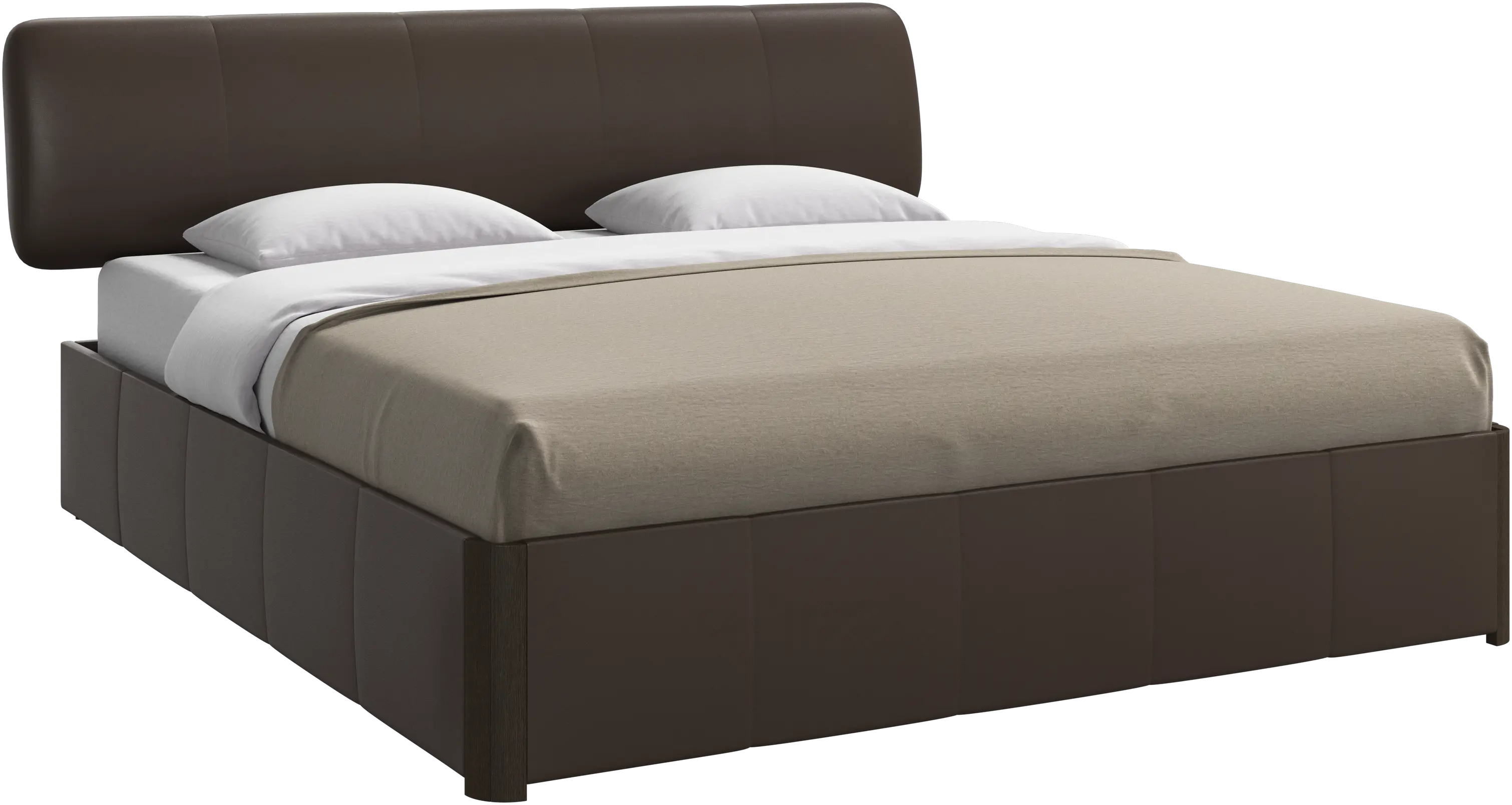 Element lit, tête de lit fixée au lit, avec lattes, excl. matelas