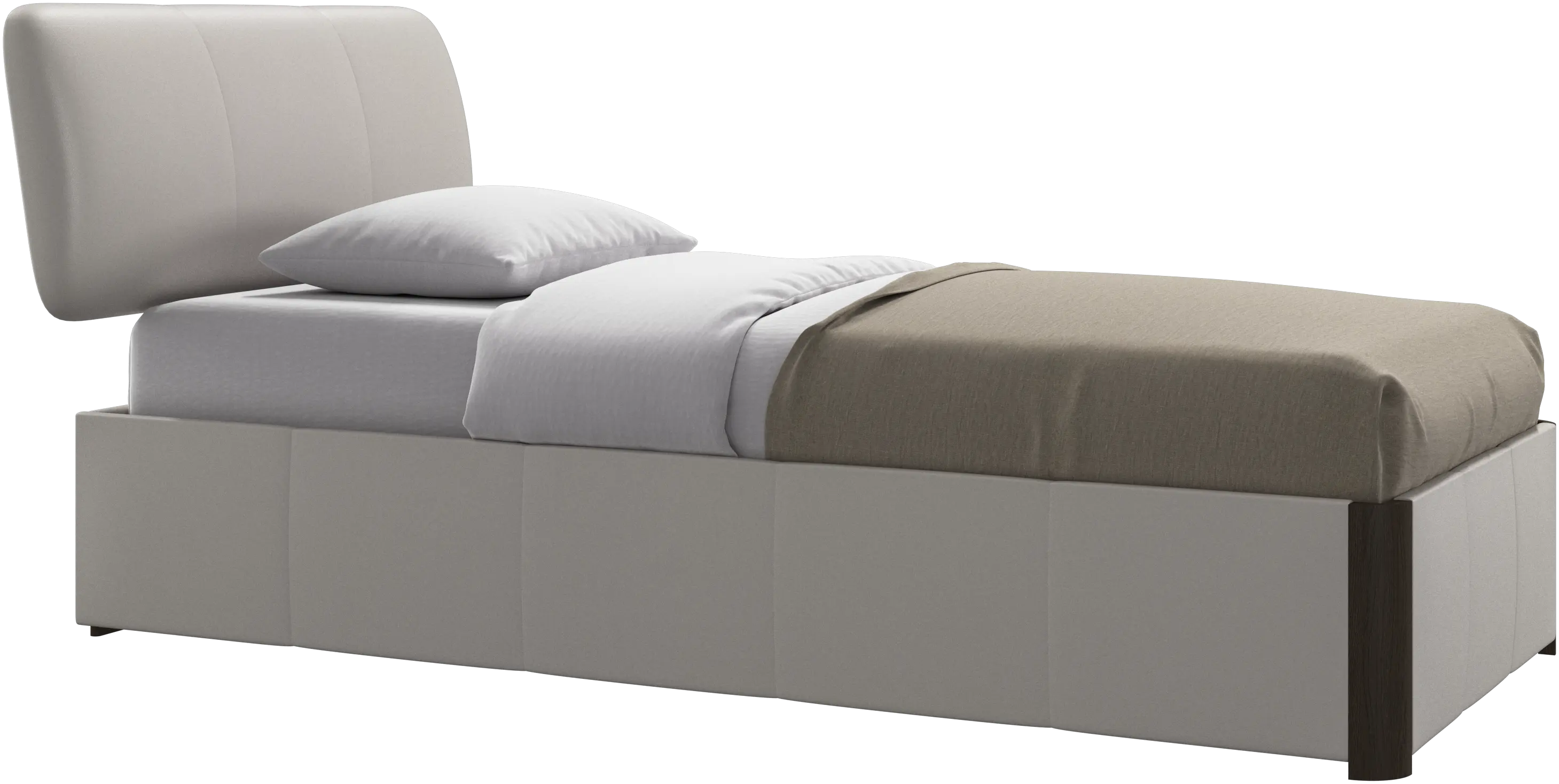 Element bed, bedgemonteerd hoofdbord, met latten en opbergoplossing, excl. matras