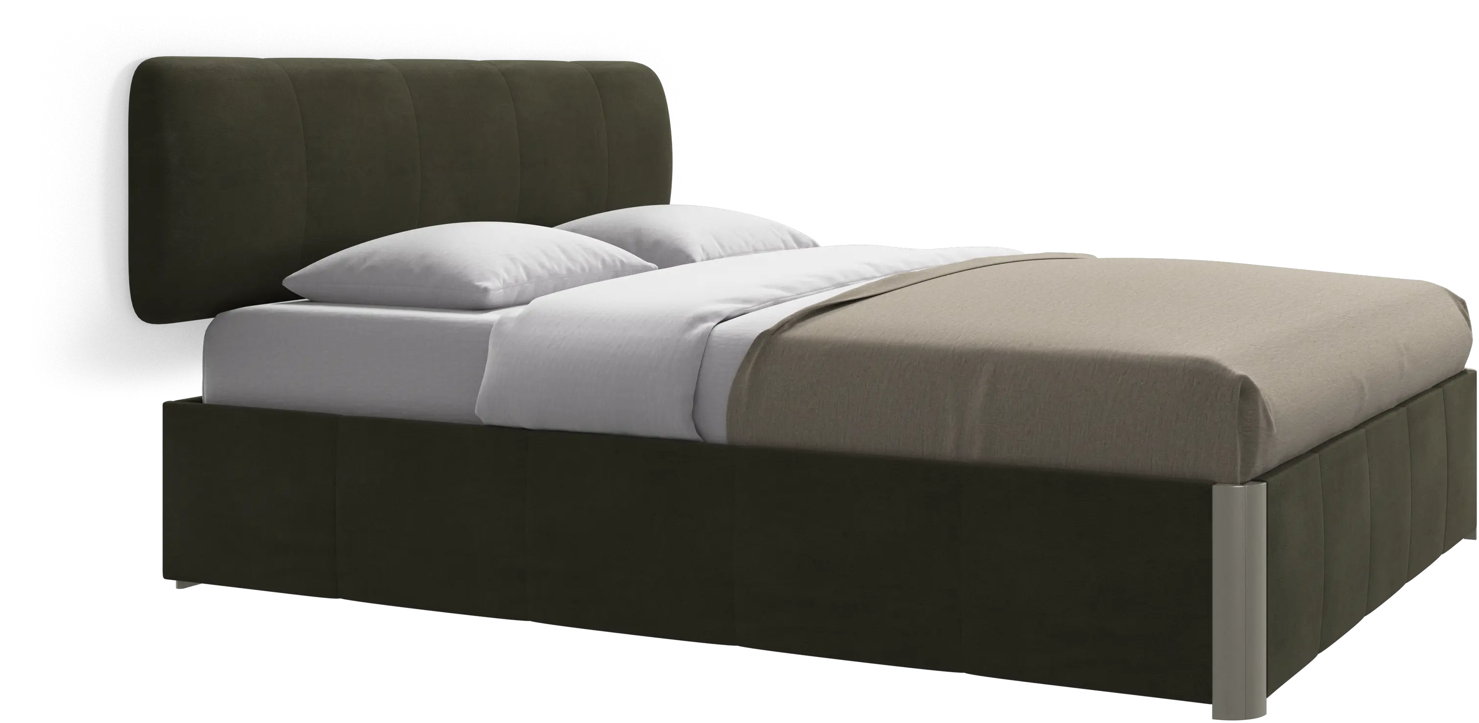 Element lit, tête de lit murale, avec lattes et solution de stockage, excl. matelas
