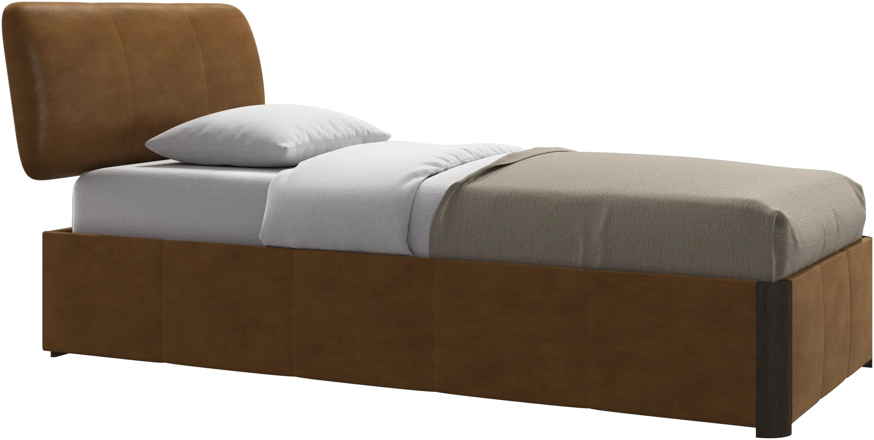 Element bed, bed-mounted headboard, with slats and storage solution, excl. mattress