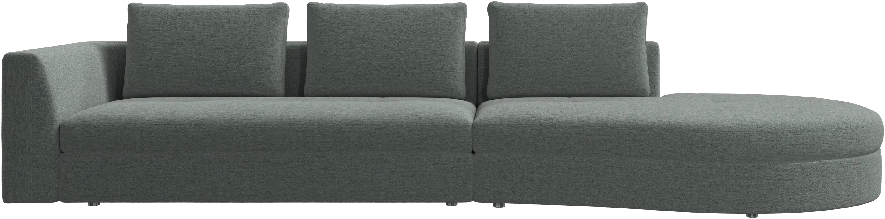 Bergamo sofa with round lounging unit,right