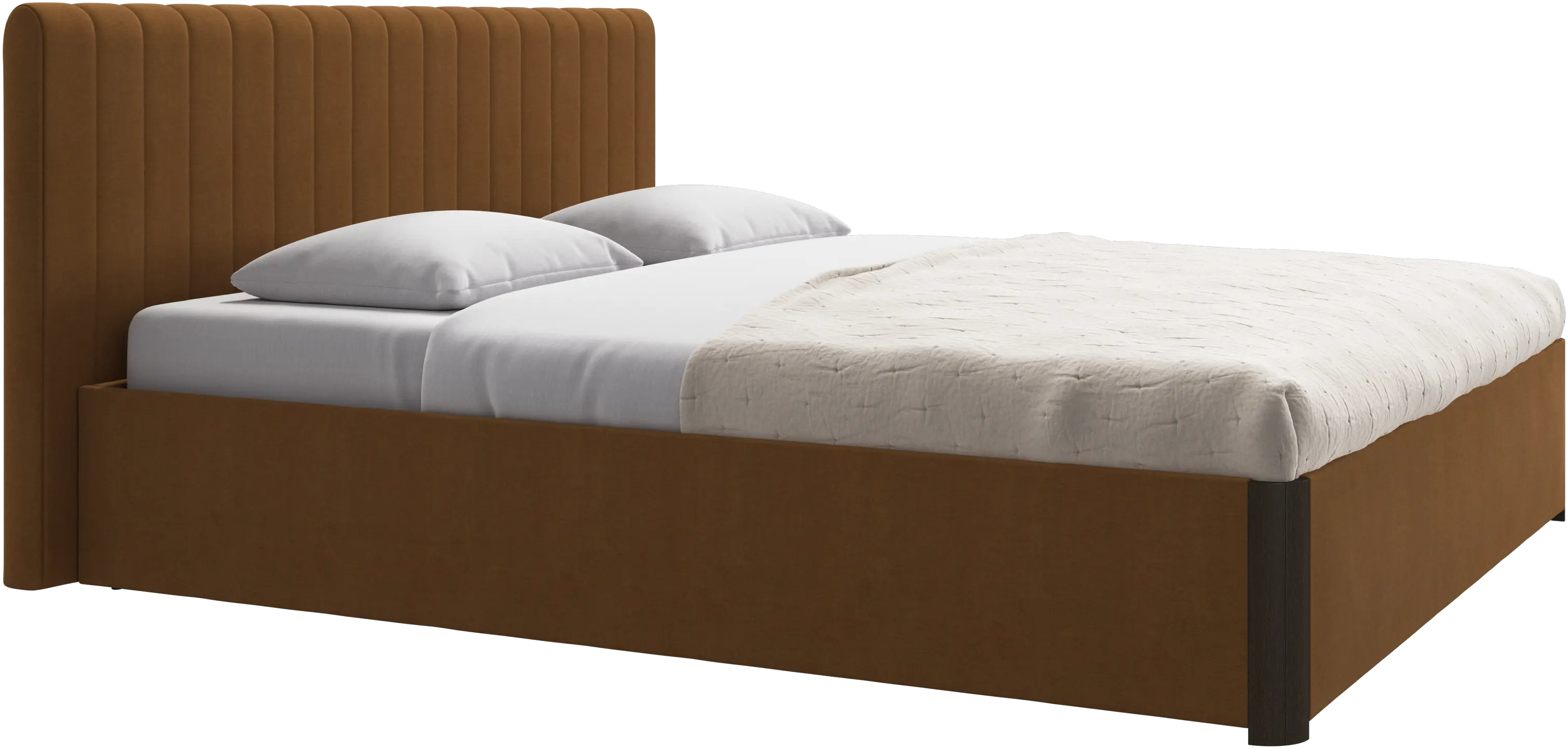 Element bed, bed-mounted headboard, with slats and storage solution, excl. mattress