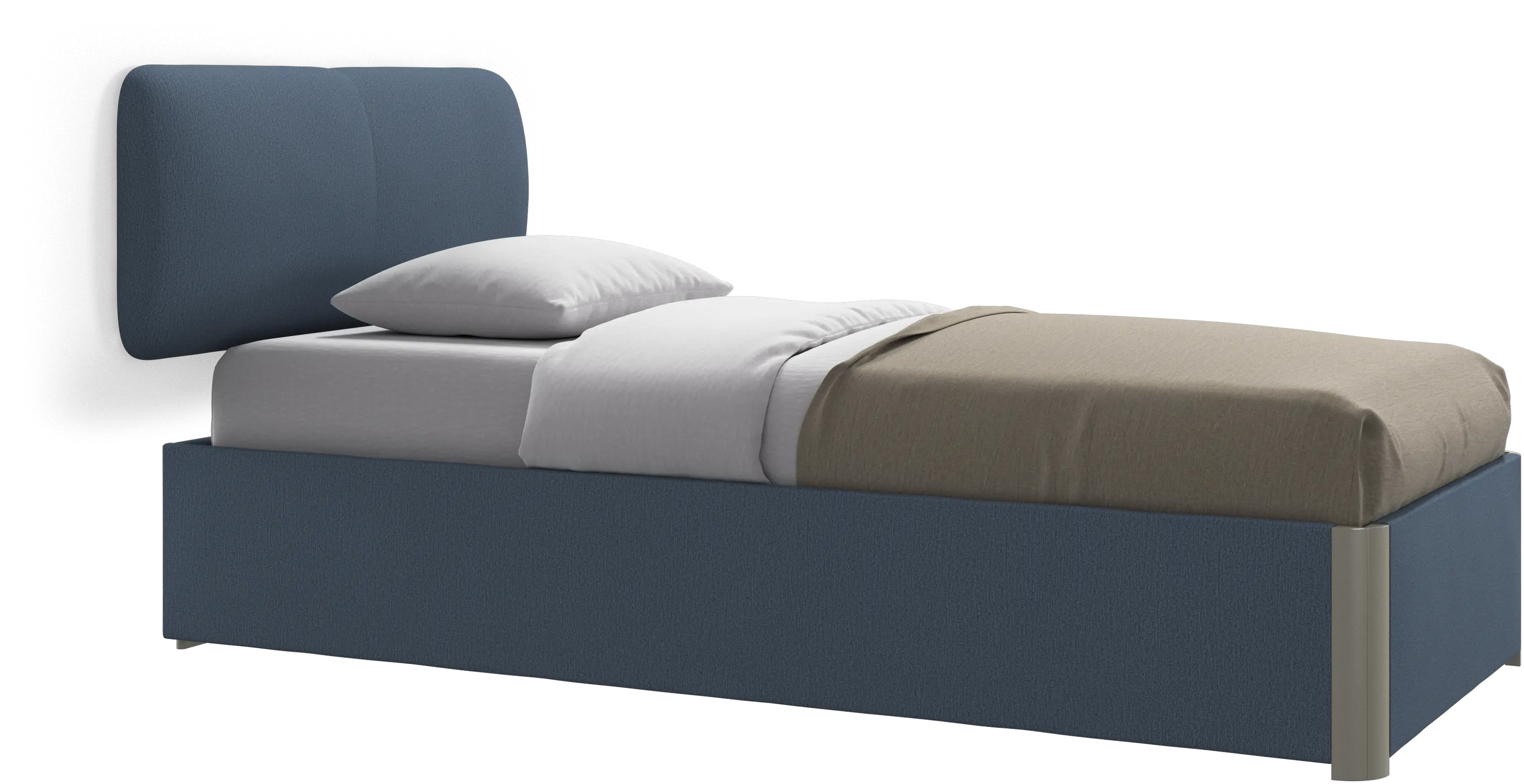 Element bed, wall-mounted headboard, with slats and storage solution, excl. mattress