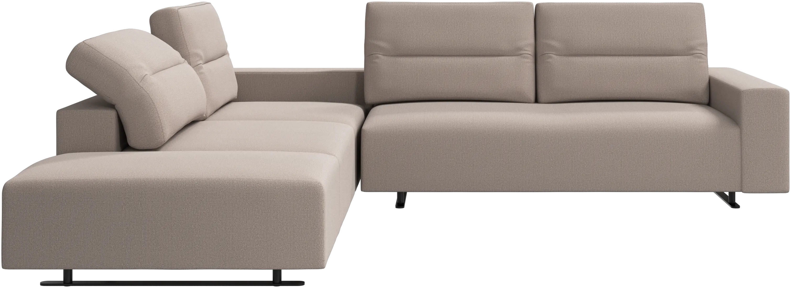 Hampton corner sofa with adjustable back and lounging unit
