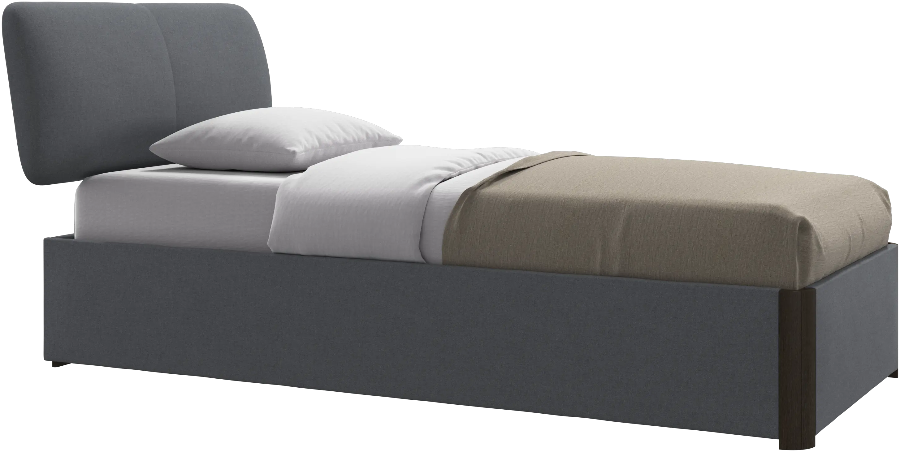 Element bed, bed-mounted headboard, with slats and storage solution, excl. mattress