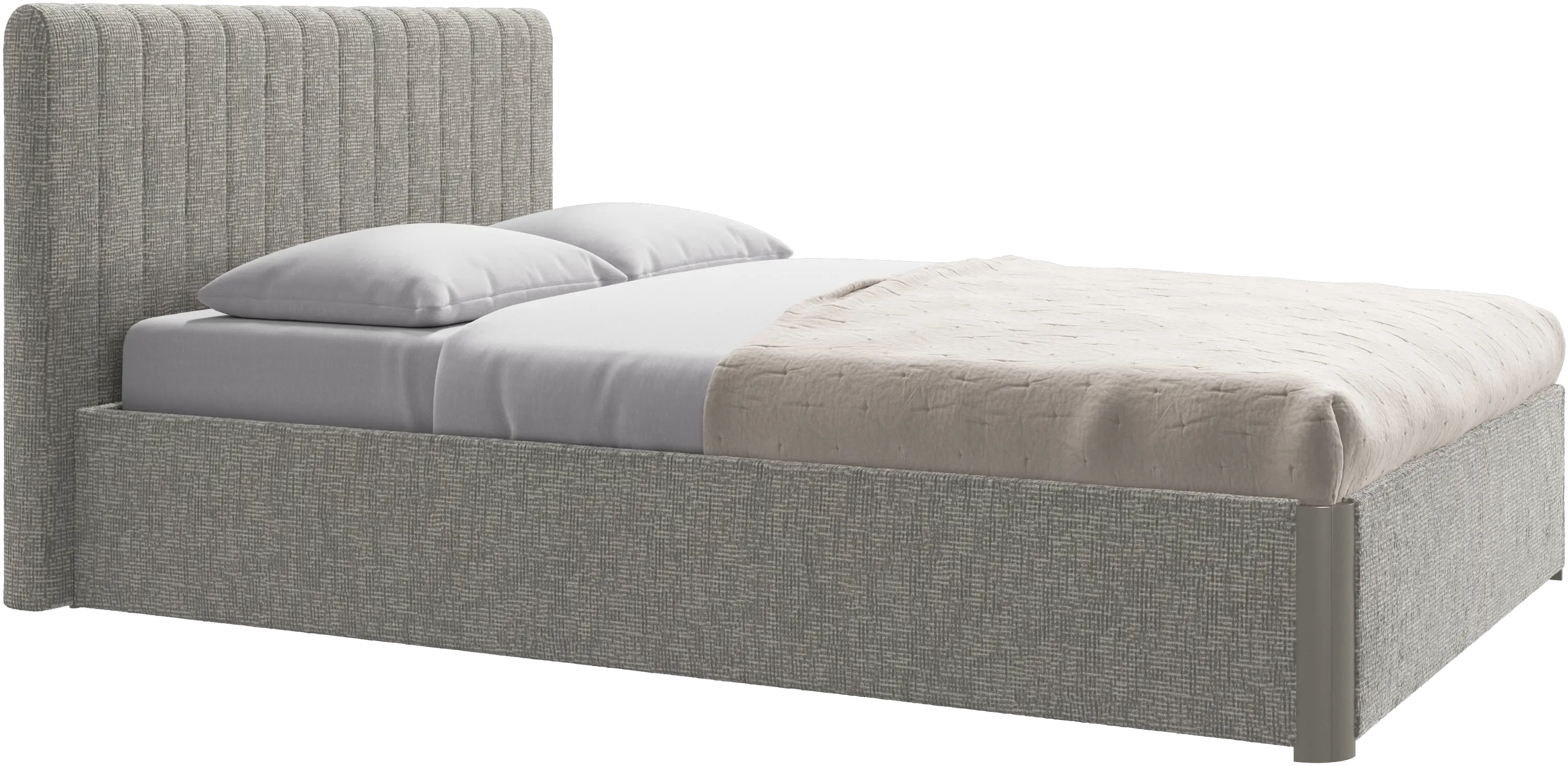 Element bed, bed-mounted headboard, with slats and storage solution, excl. mattress