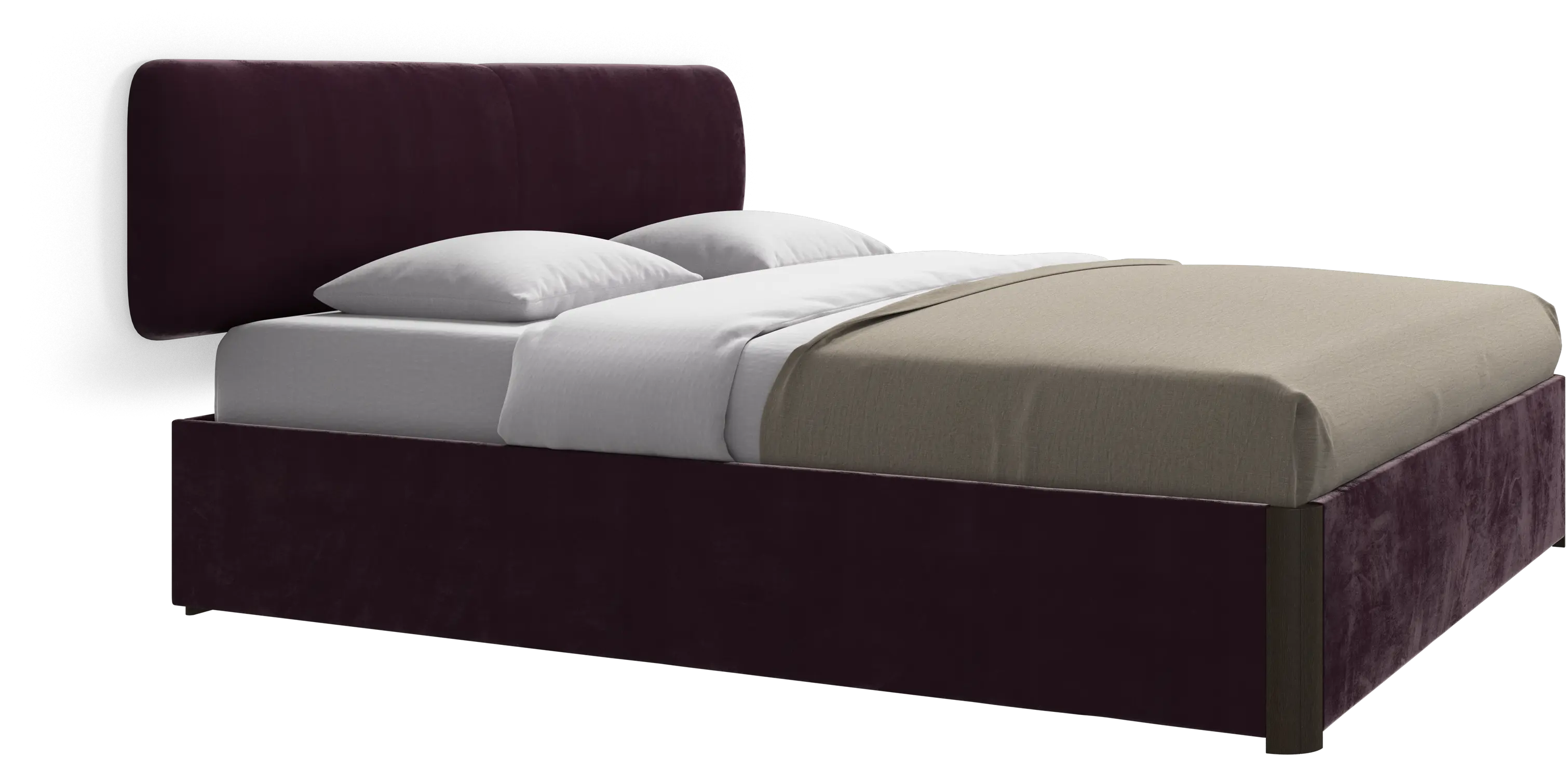Element bed, wall-mounted headboard, with slats and storage solution, excl. mattress