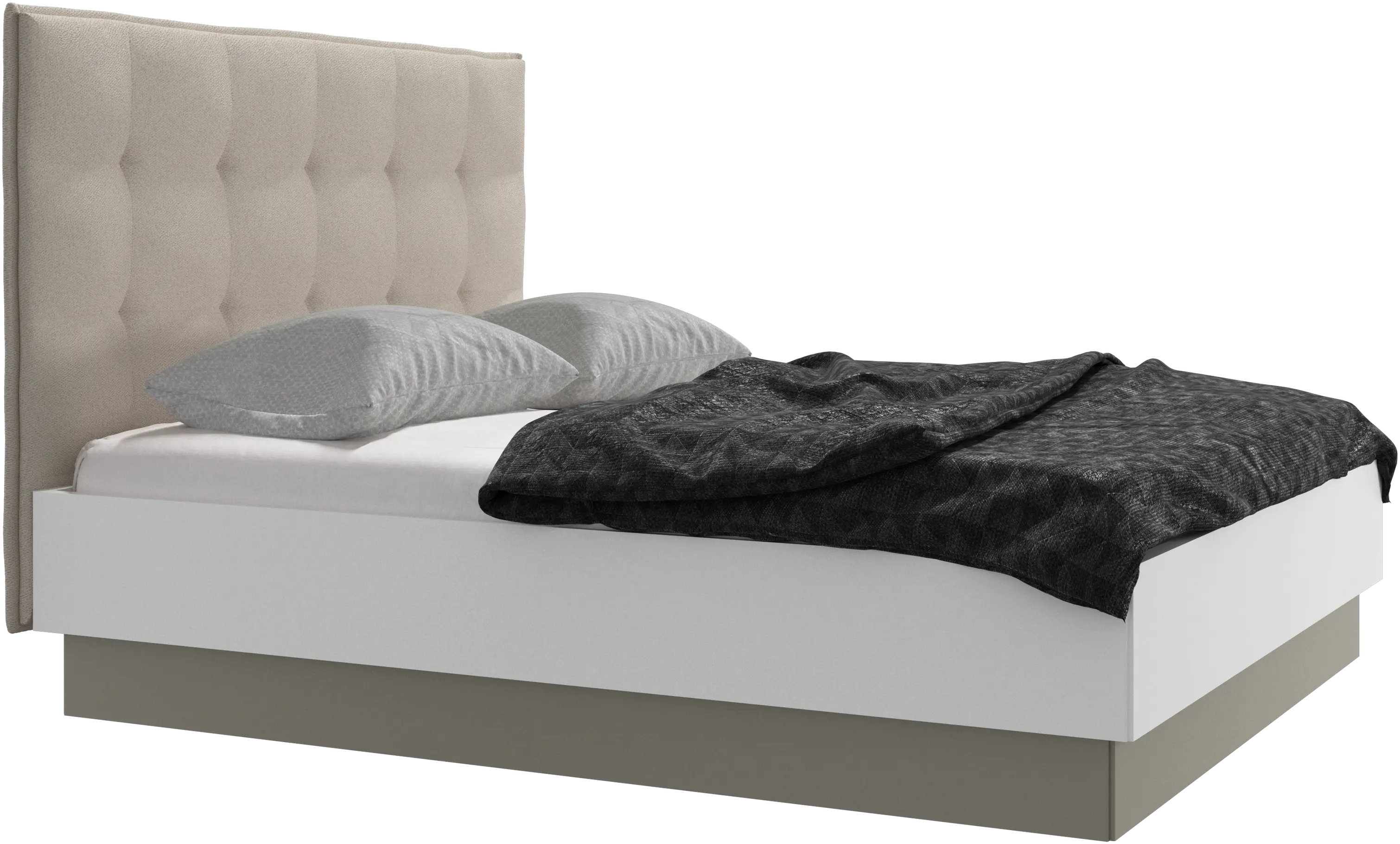 Lugano storage bed with lift-up frame and slats, excl. mattress
