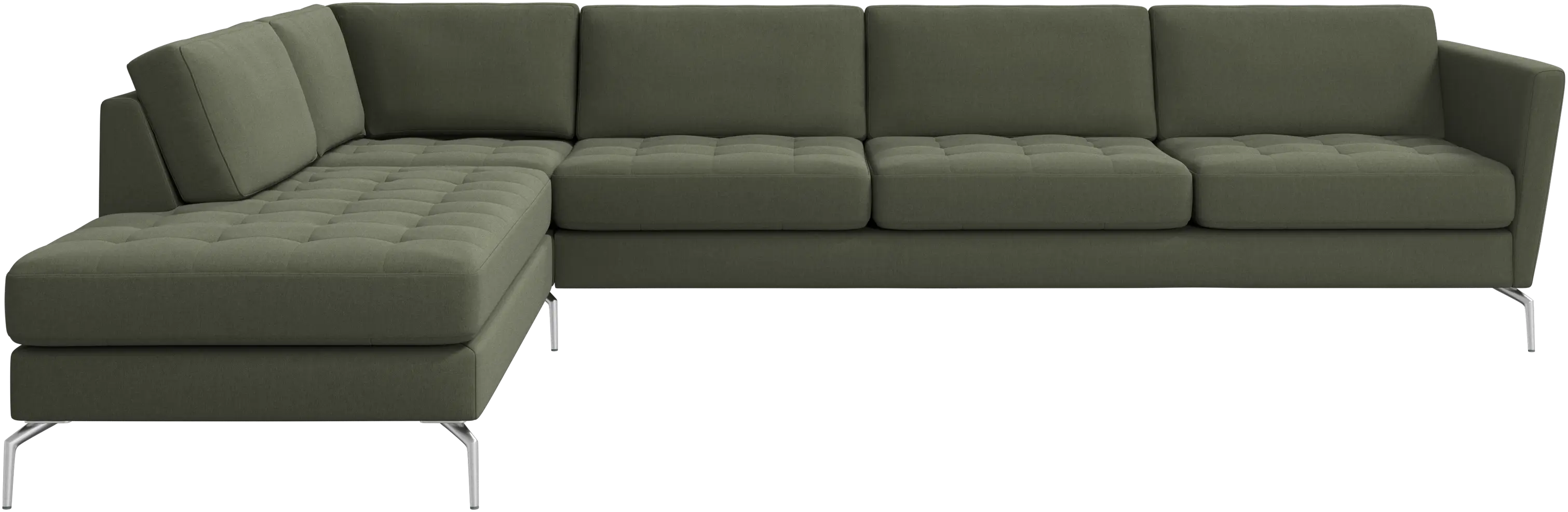Osaka corner sofa with lounging unit, tufted seat