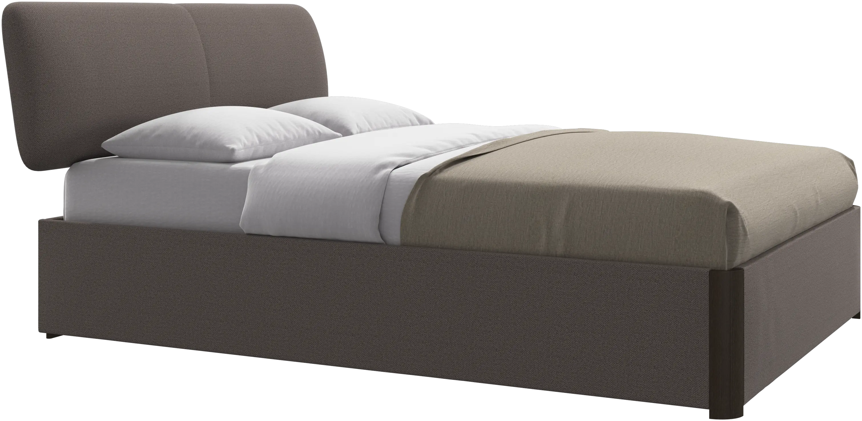 Element bed, bed-mounted headboard, with slats and storage solution, excl. mattress