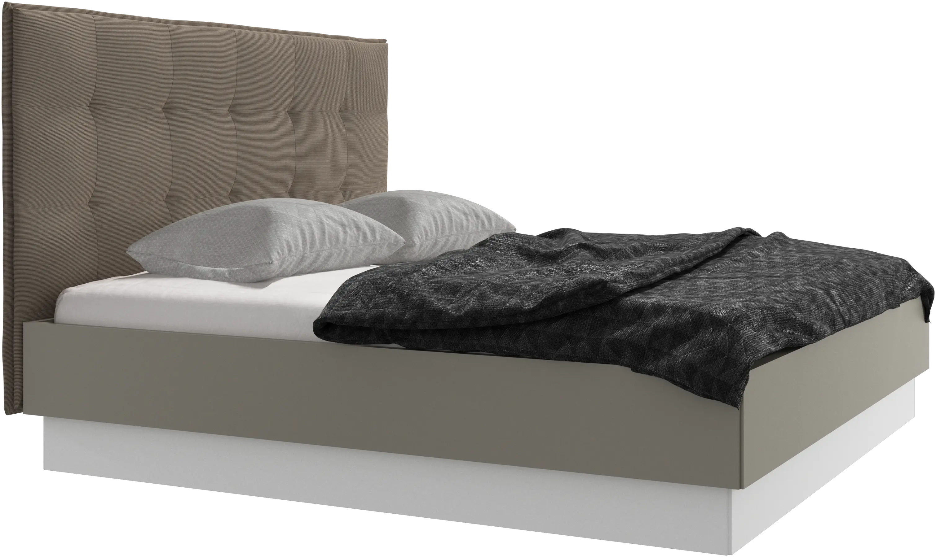 Lugano storage bed with lift-up frame and slats, excl. mattress