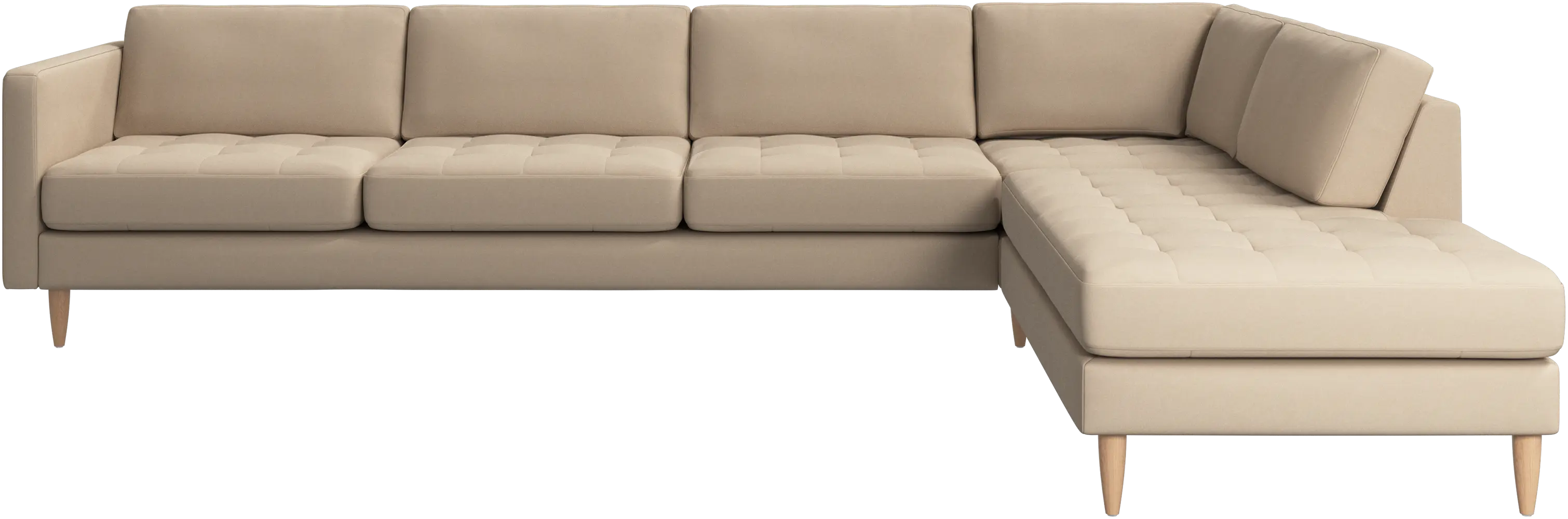Osaka corner sofa with lounging unit, tufted seat
