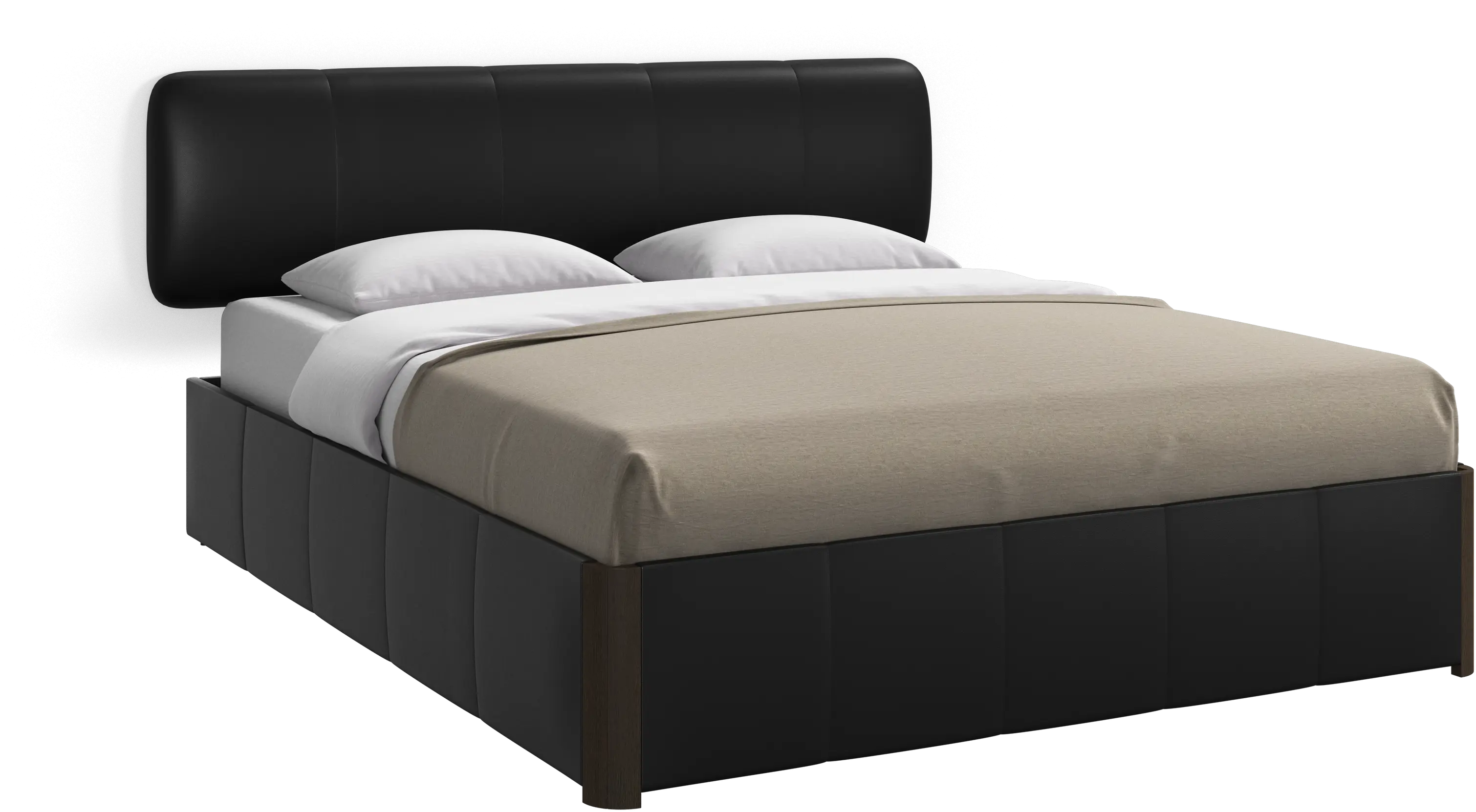 Element bed, wall-mounted headboard, with slats and storage solution, excl. mattress