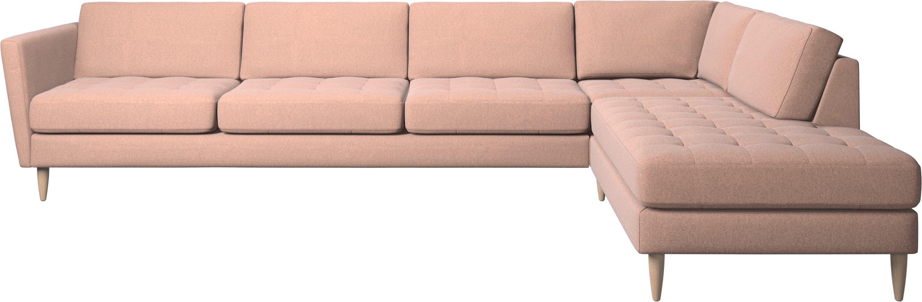 γωνιακός καναπές Osaka με μονάδα lounging, καπιτονέ μαξιλάρι καθίσματος