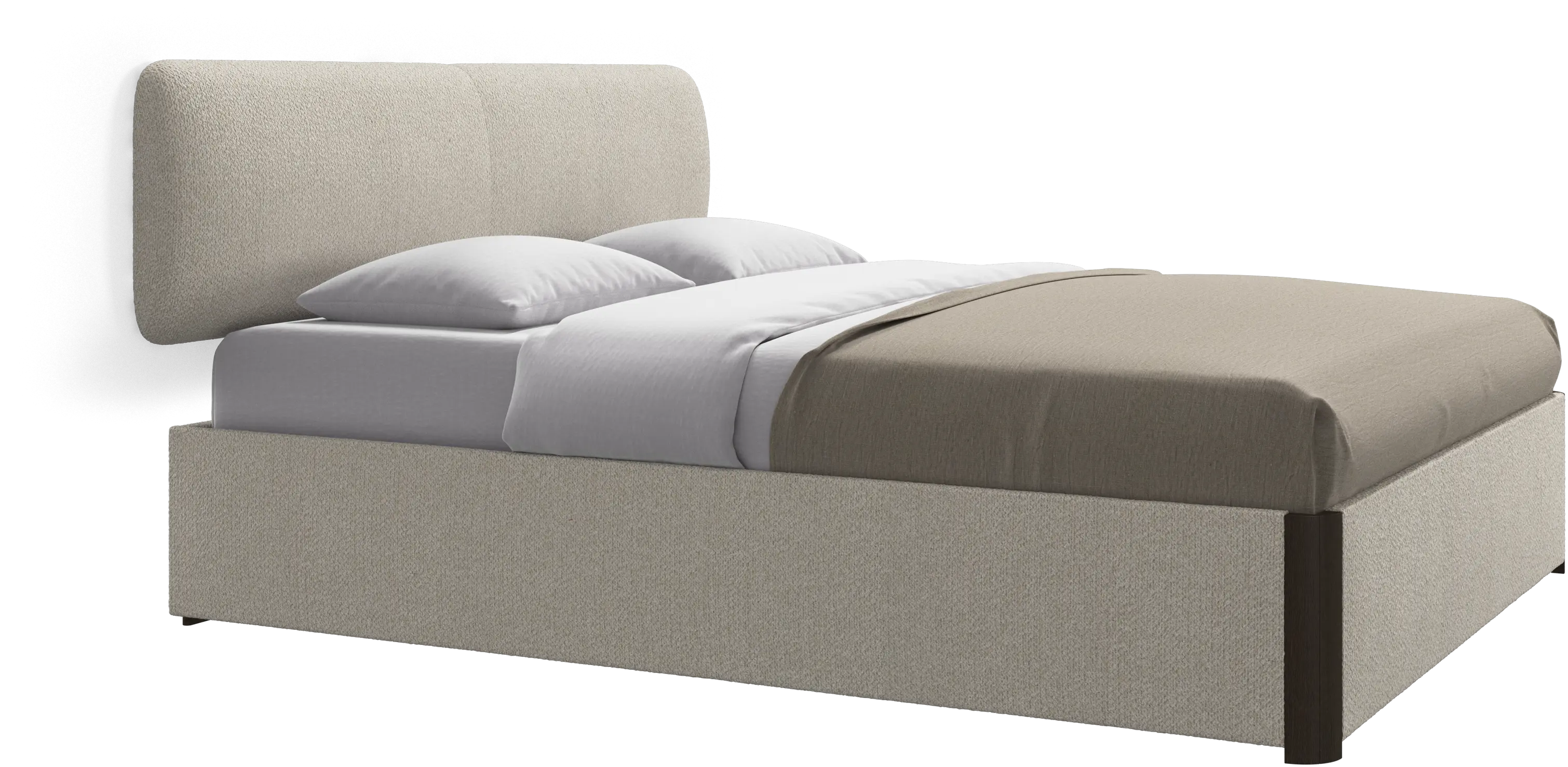 Element bed, wall-mounted headboard, with slats and storage solution, excl. mattress