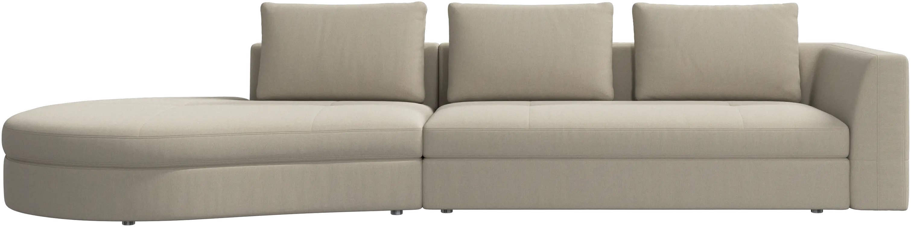 Bergamo sofa with round lounging unit, left