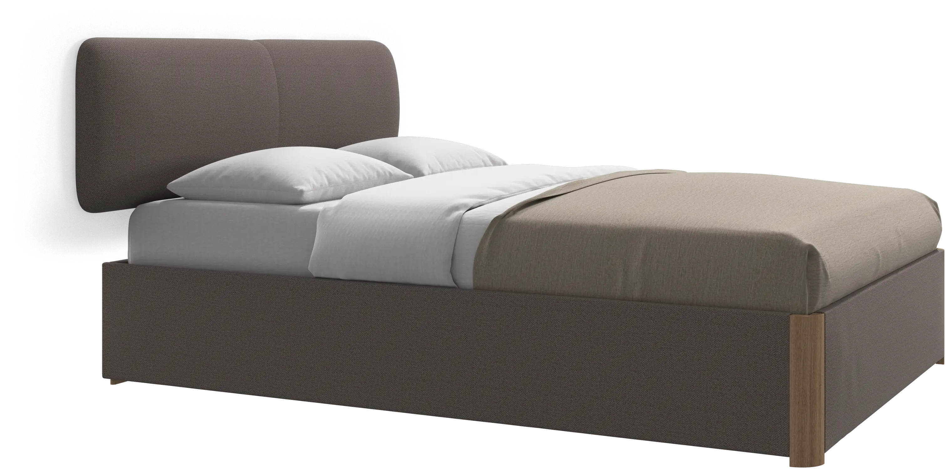 Element bed, wall-mounted headboard, with slats and storage solution, excl. mattress