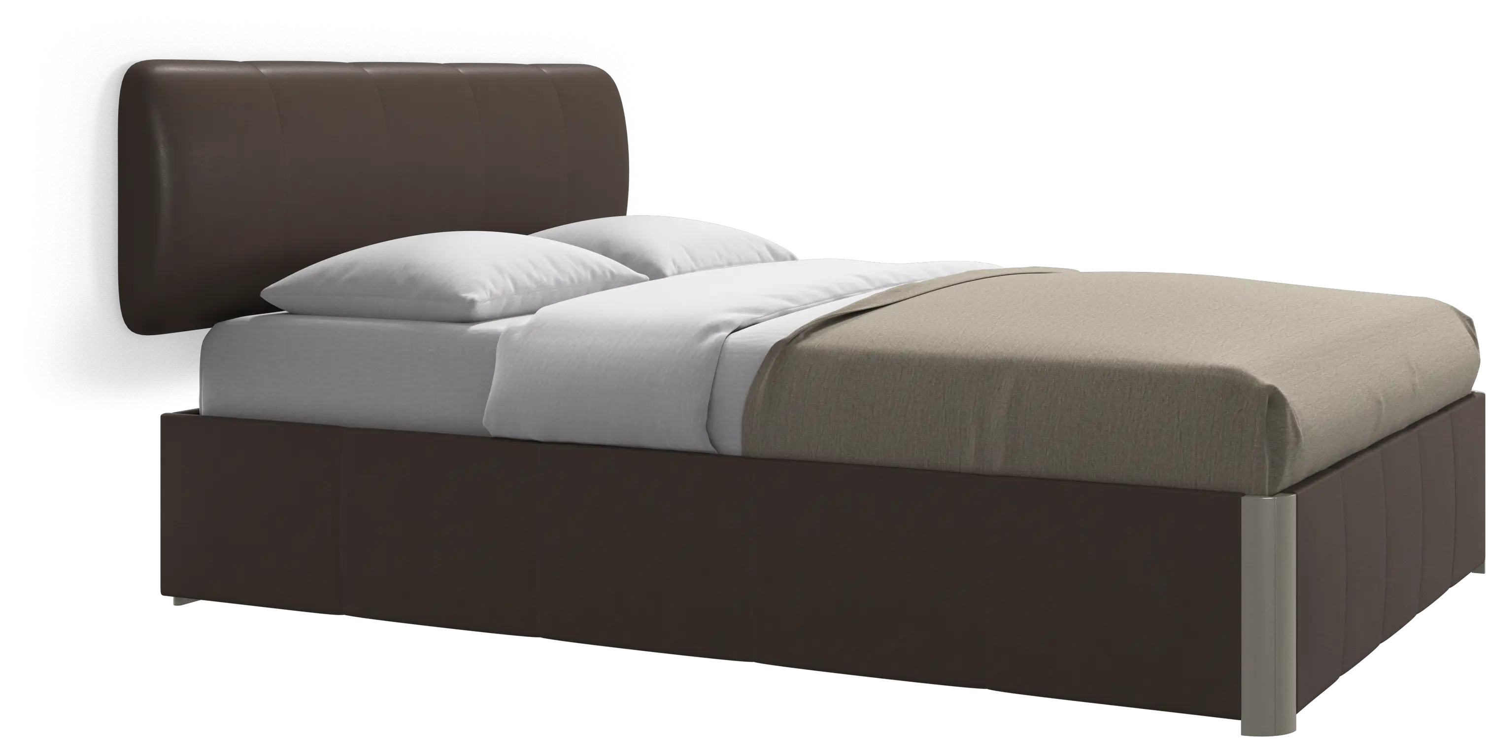 Element bed, wall-mounted headboard, with slats and storage solution, excl. mattress