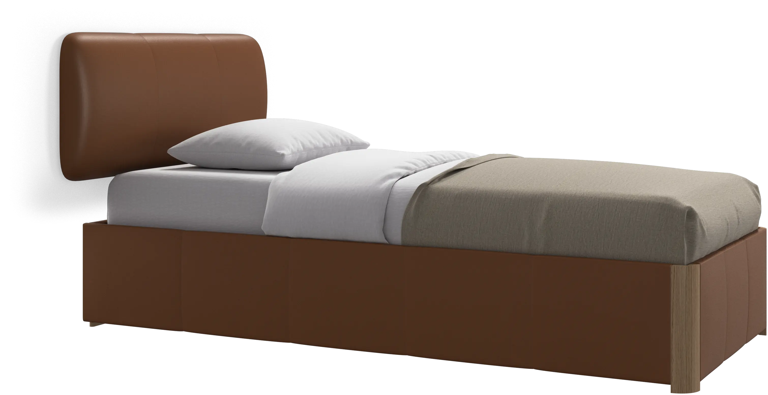 Element bed, wall-mounted headboard, with slats and storage solution, excl. mattress