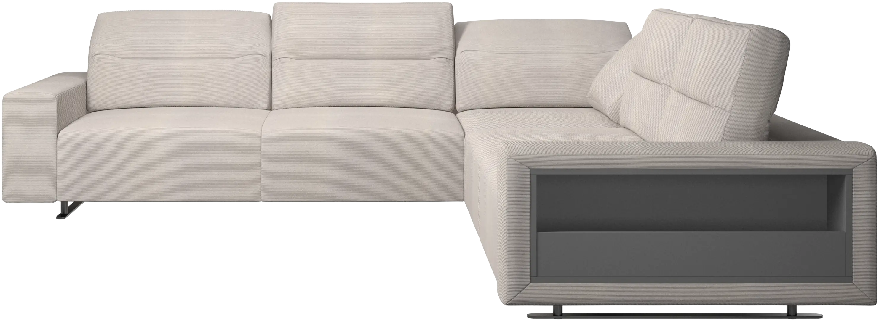 Hampton corner sofa with adjustable back and storage