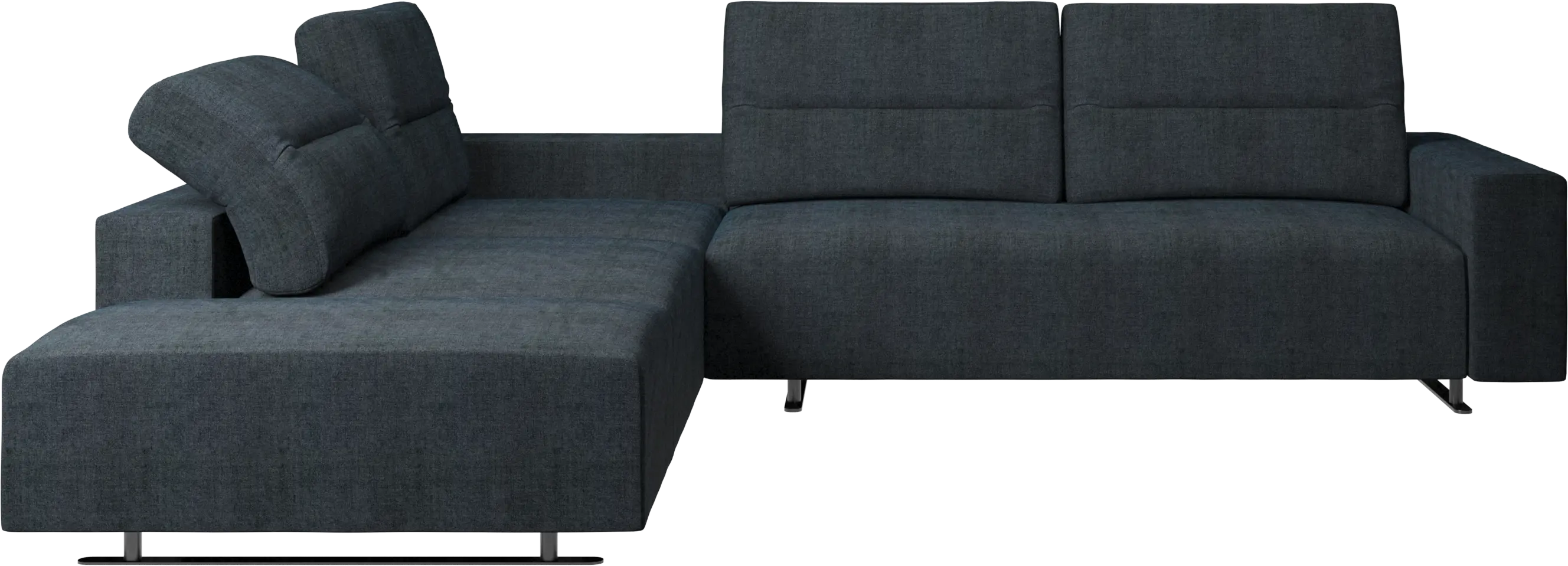 Hampton corner sofa with adjustable back and storage on right side