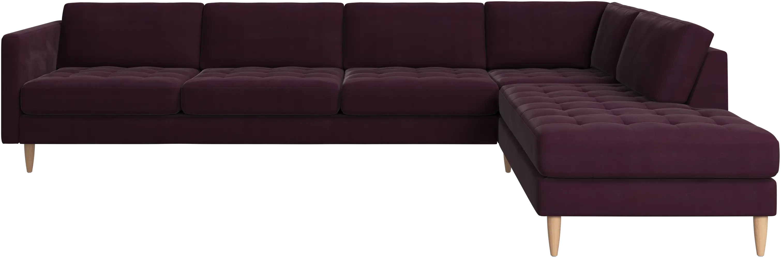 Osaka corner sofa with lounging unit, tufted seat