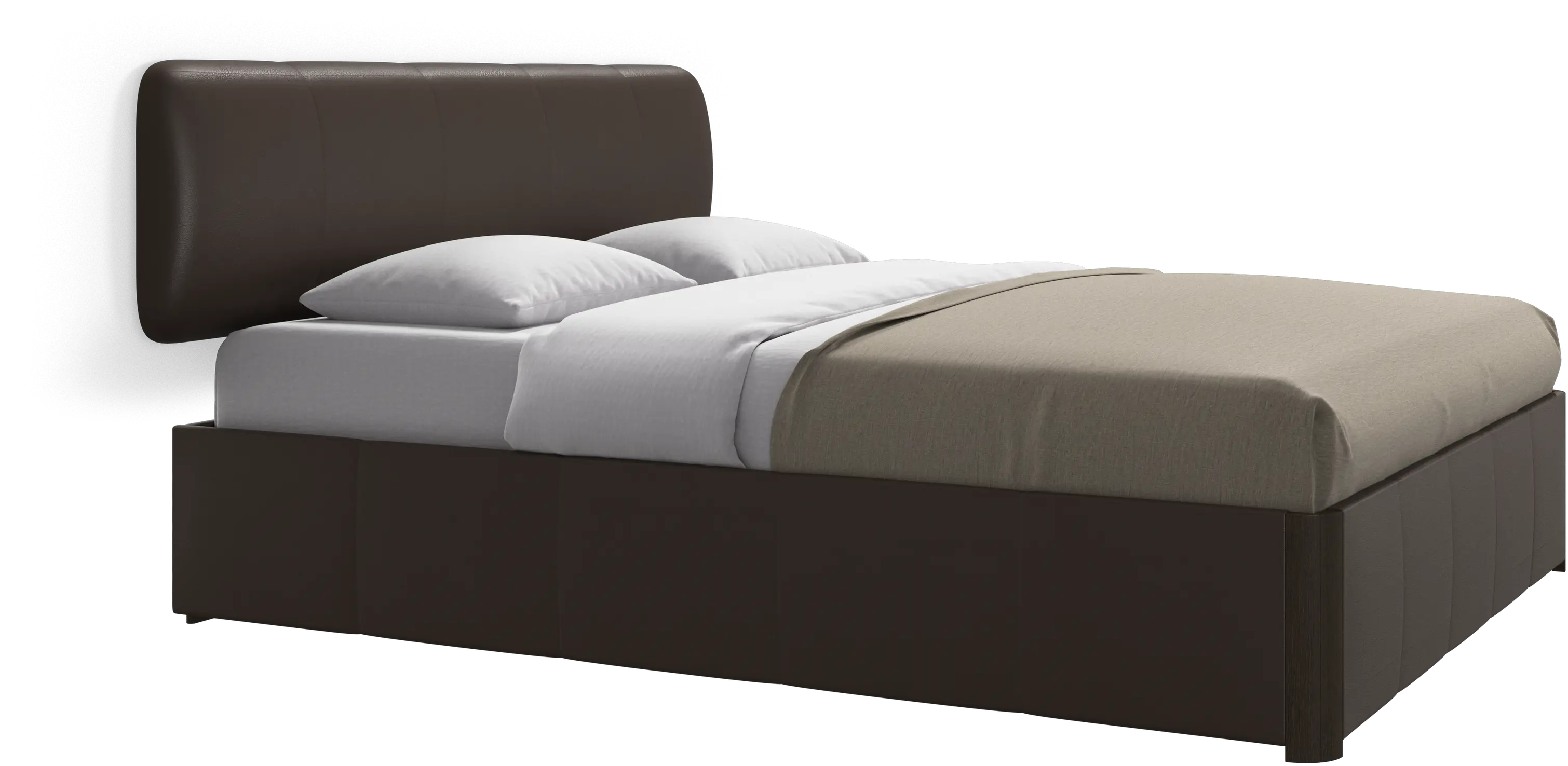 Element cama, cabecero montado en la pared, con láminas y solución de almacenamiento, excl. colchón