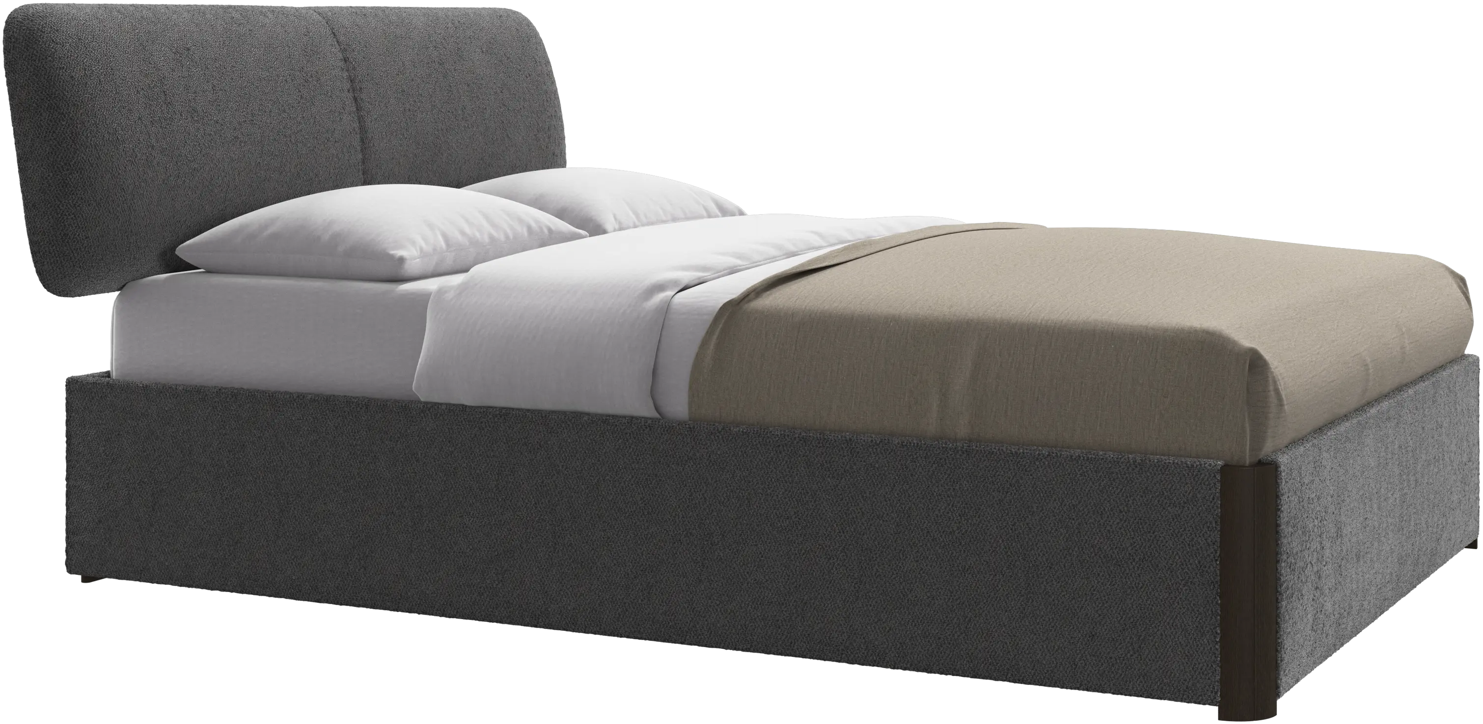 Element bed, bed-mounted headboard, with slats and storage solution, excl. mattress