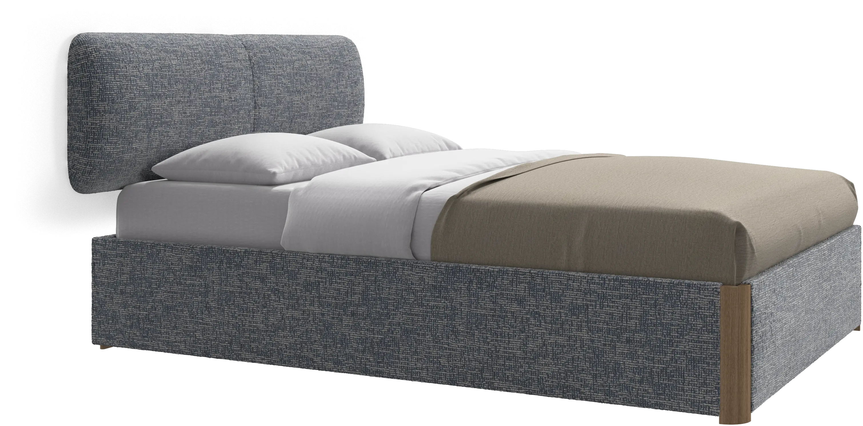 Element bed, wandgemonteerd hoofdbord, met latten en opbergoplossing, excl. matras