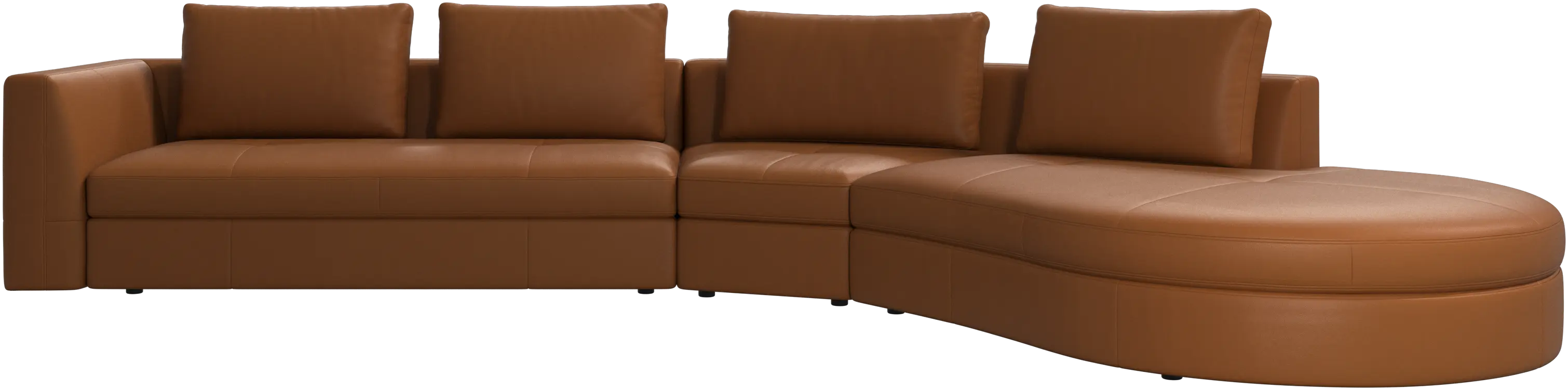 Bergamo sofa with round lounging unit,right