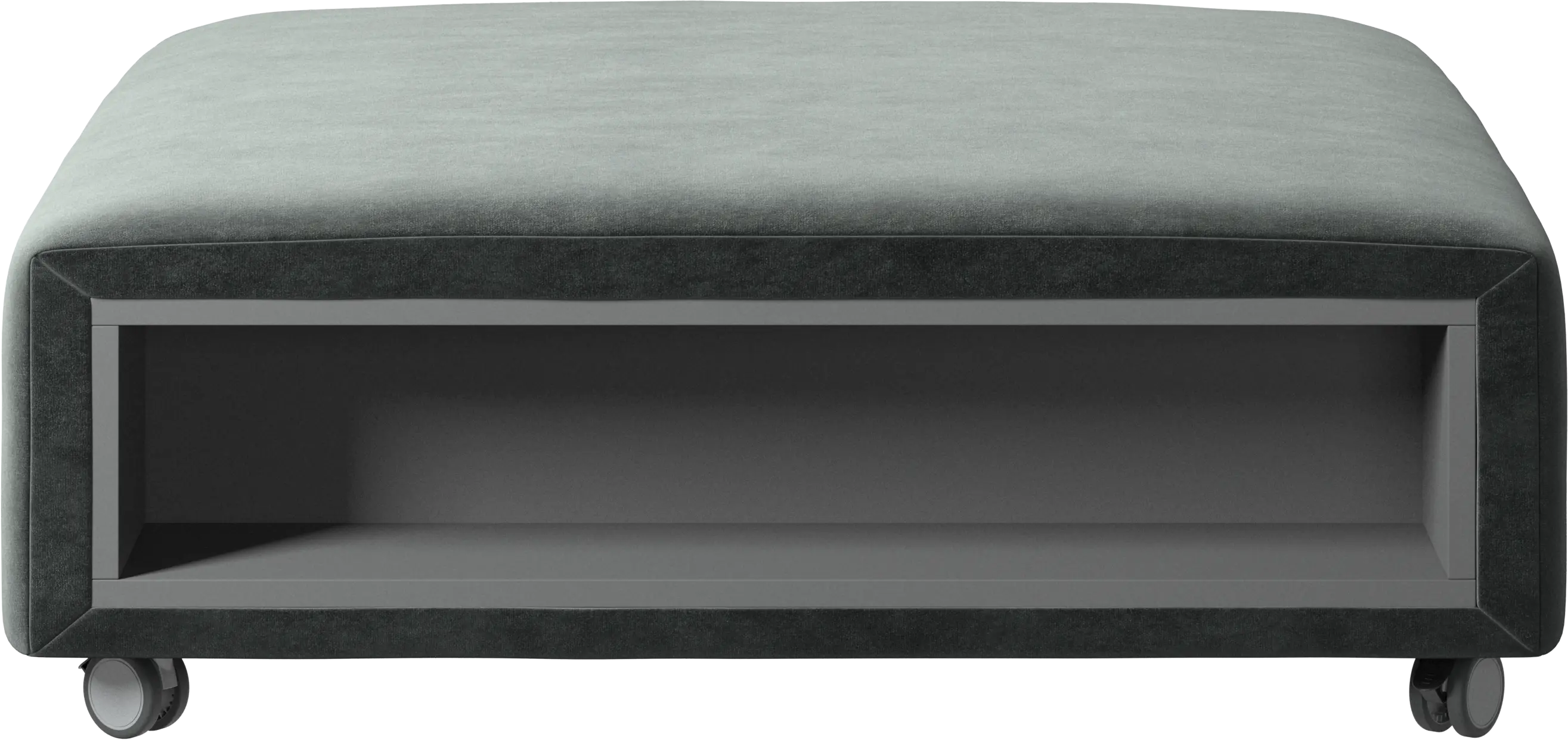 Pouf Hampton sur roulettes avec espaces de rangement