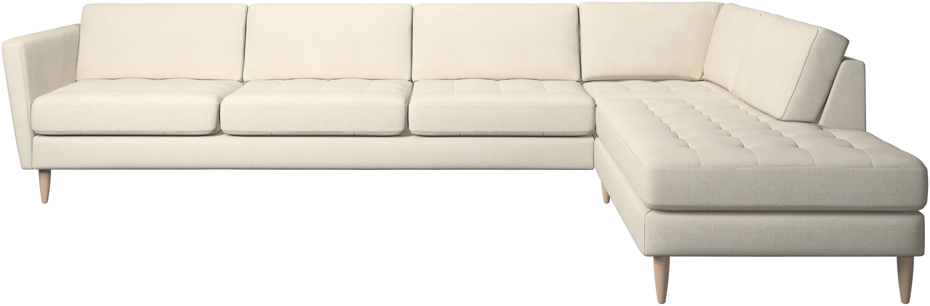 Osaka corner sofa with lounging unit, tufted seat