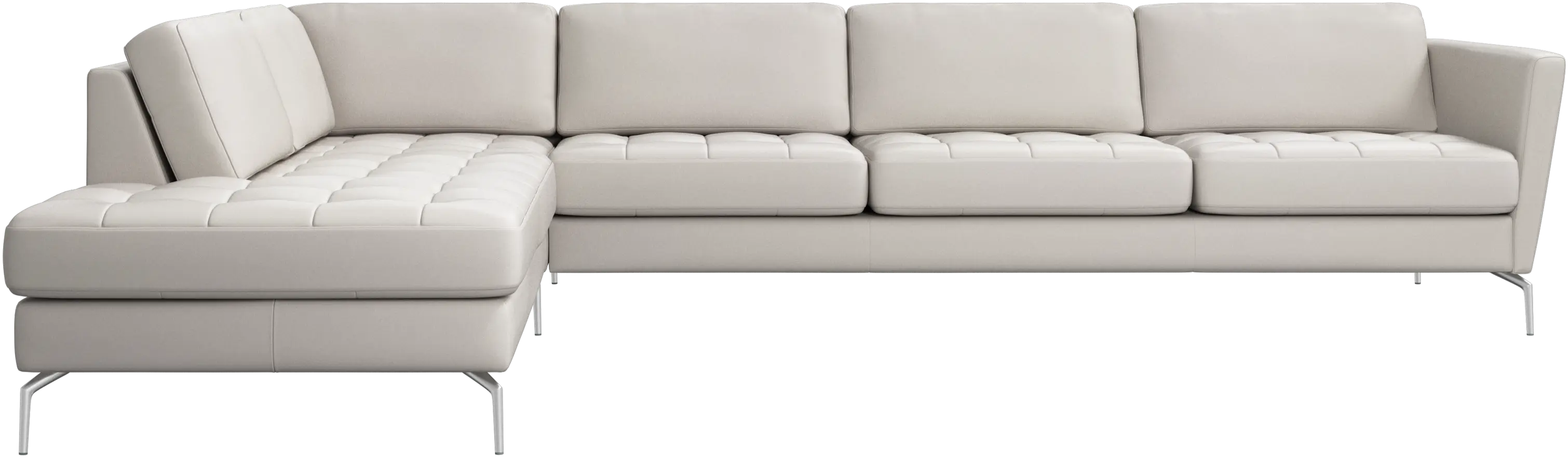 Osaka corner sofa with lounging unit, tufted seat