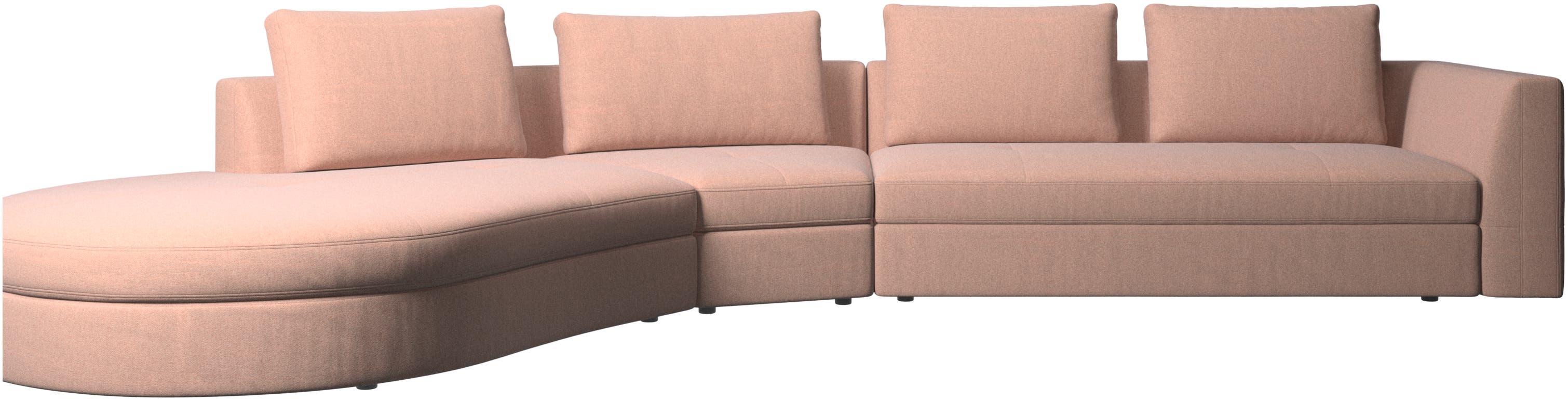 Bergamo sofa with round lounging unit, left