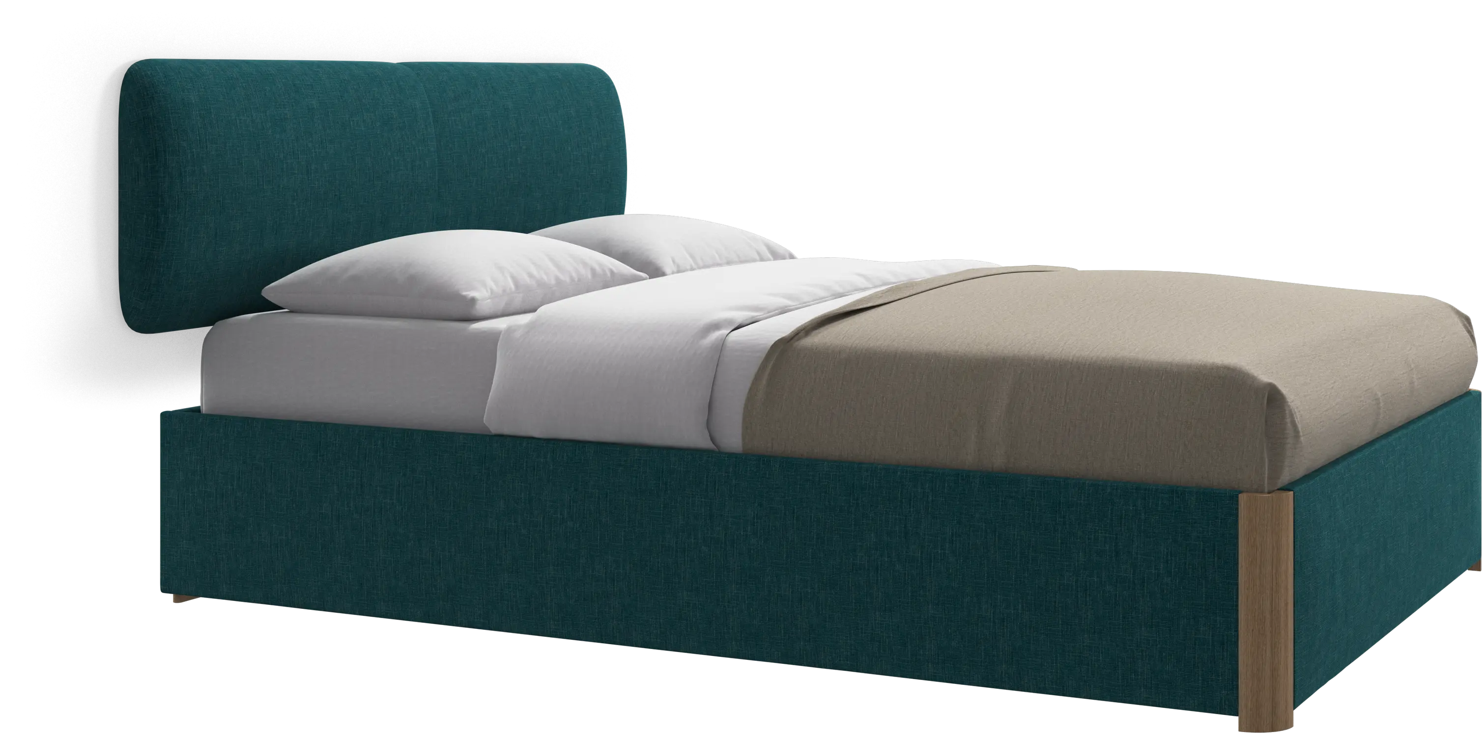 Element bed, wall-mounted headboard, with slats and storage solution, excl. mattress