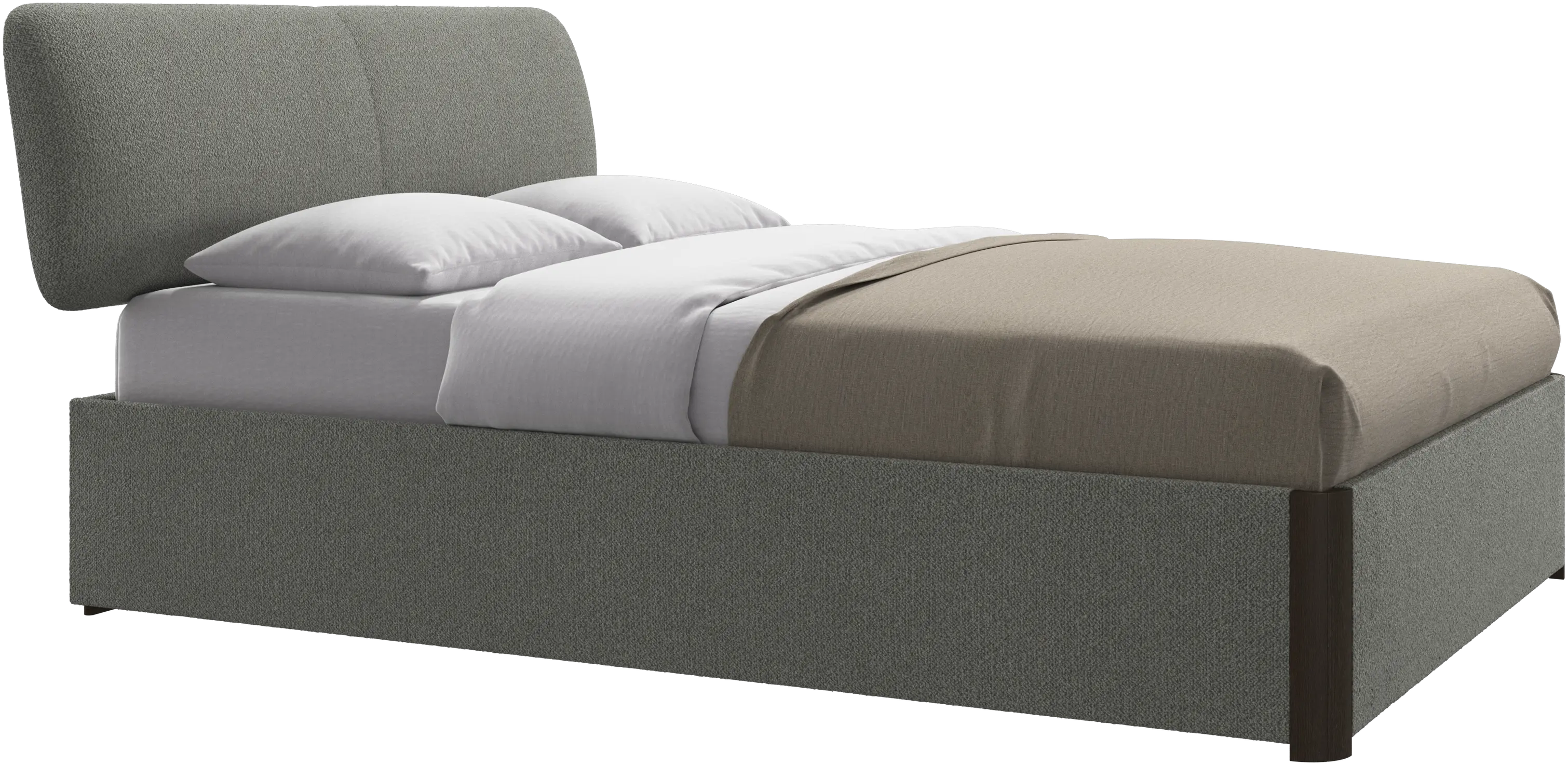 Element bed, bed-mounted headboard, with slats and storage solution, excl. mattress