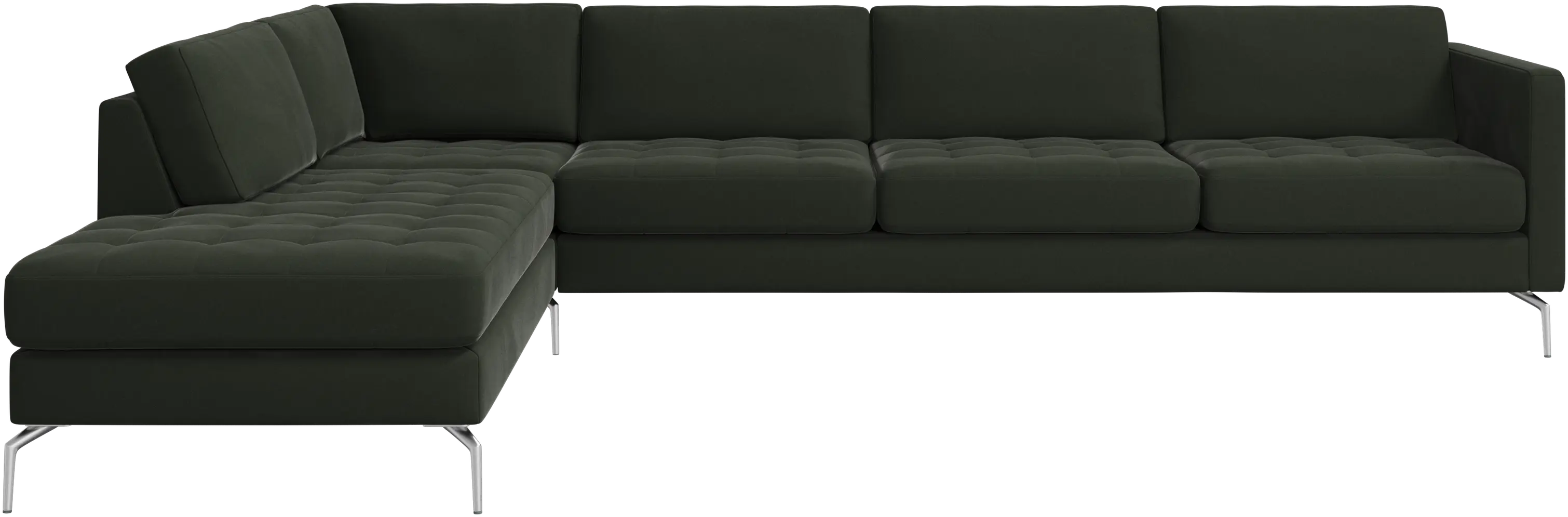 Osaka corner sofa with lounging unit, tufted seat
