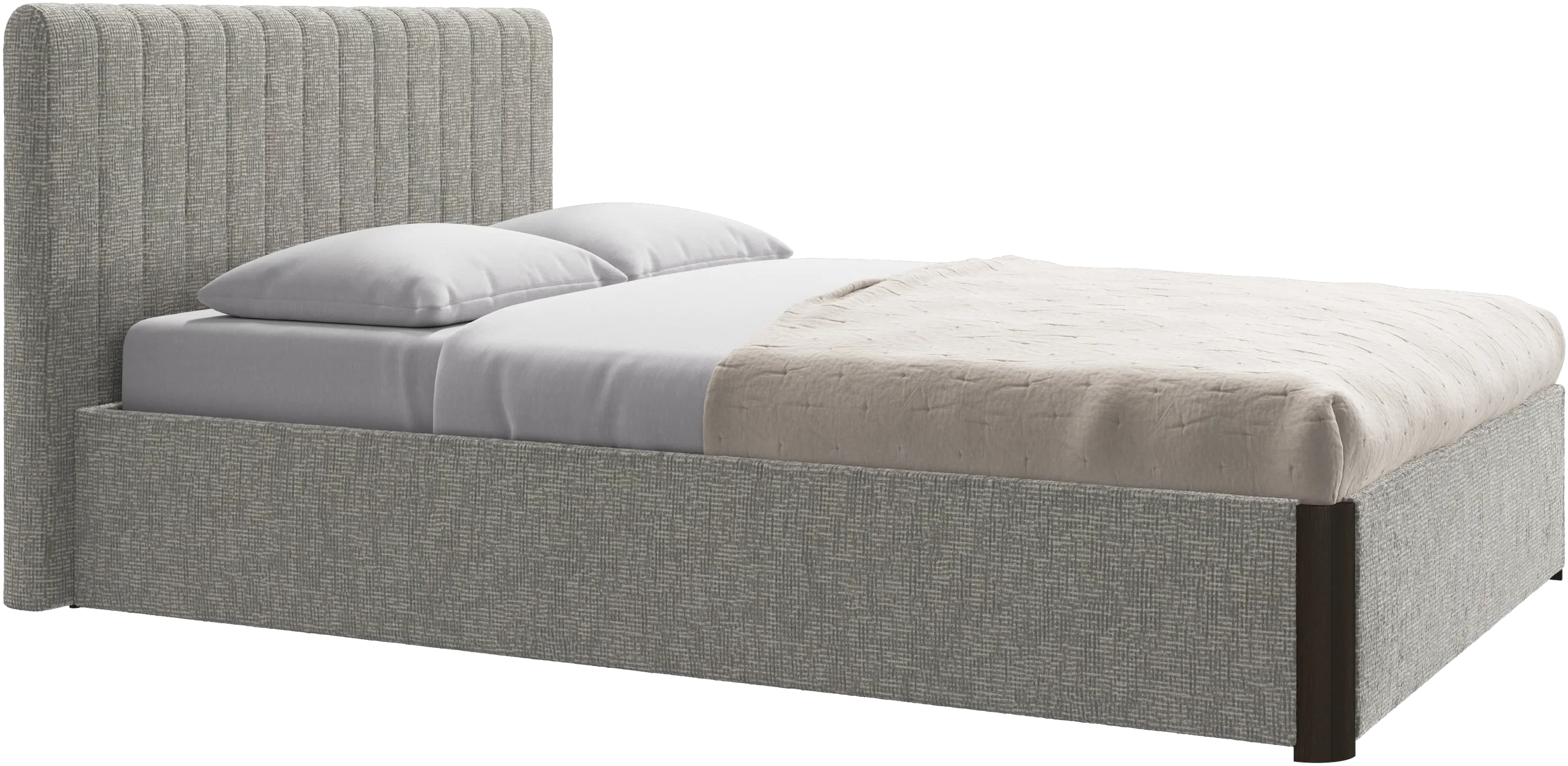 Element bed, bed-mounted headboard, with slats and storage solution, excl. mattress