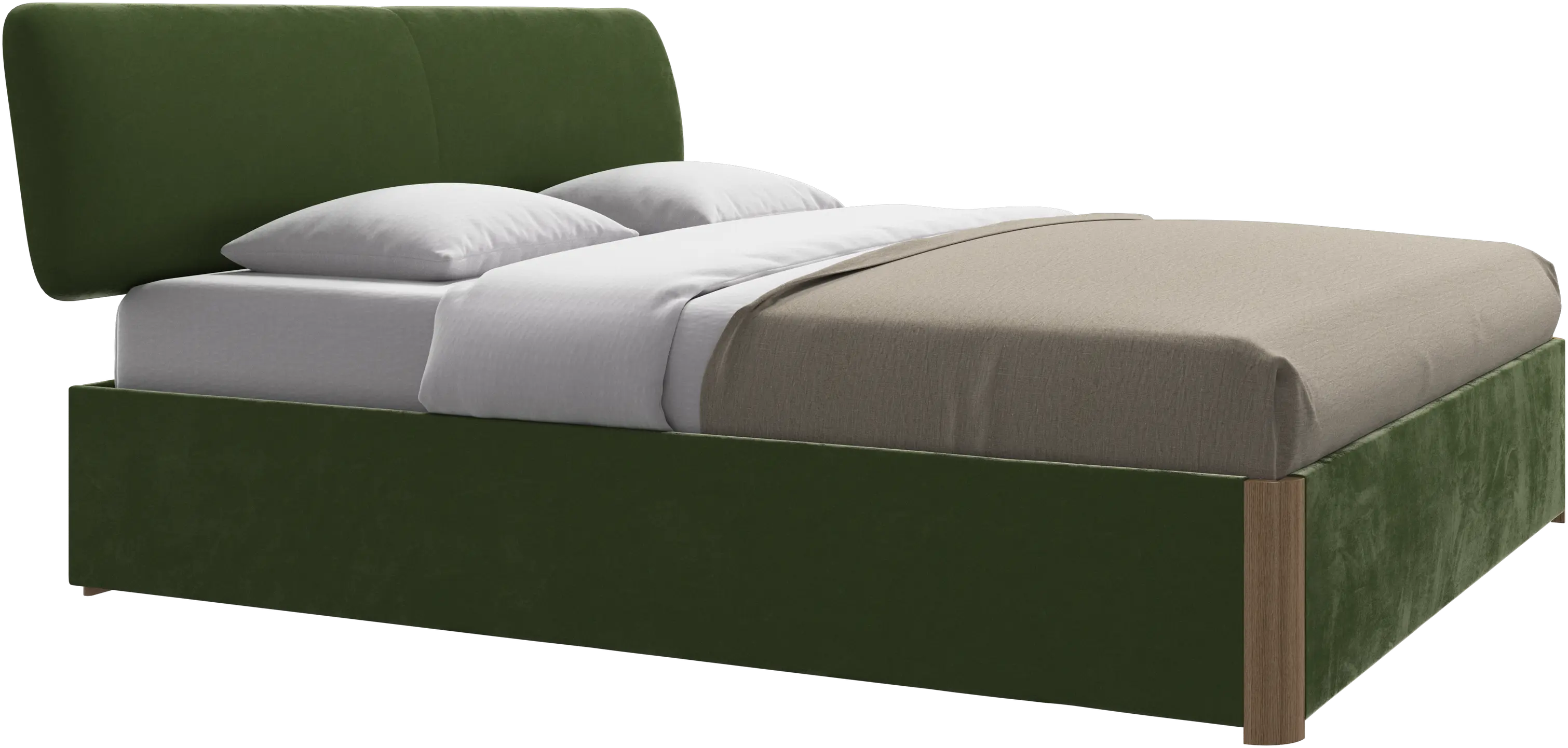 Element cama, cabecero montado en la cama, con láminas y solución de almacenamiento, excl. colchón